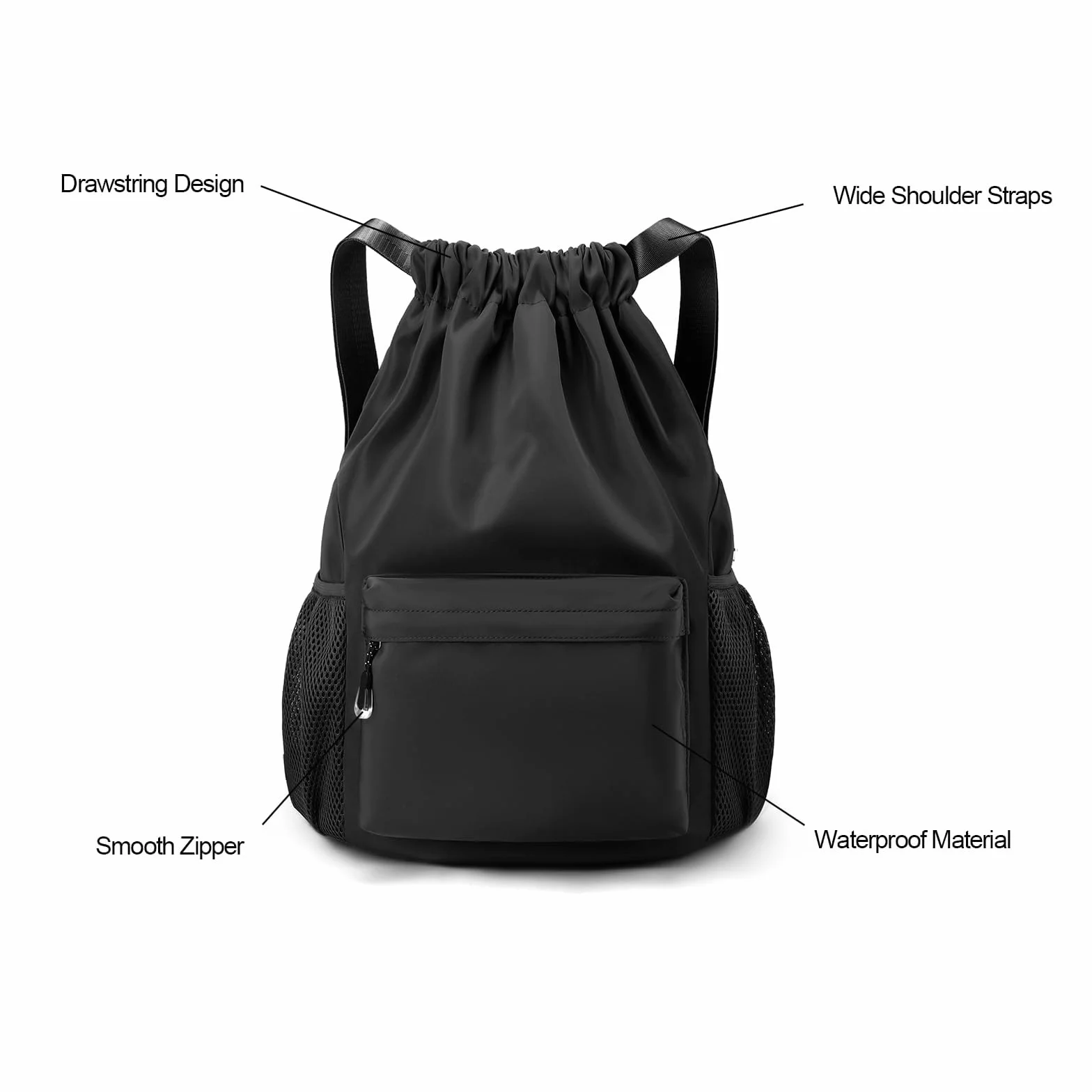 Mochila Deportiva Impermeable 20L Negro Unisex Viaje