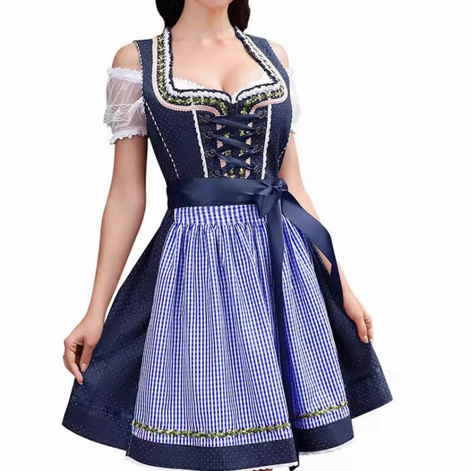 Generisch 2026 Disfraz de Halloween Navidad Oktoberfest Disfraz: mini vestido para camarera
