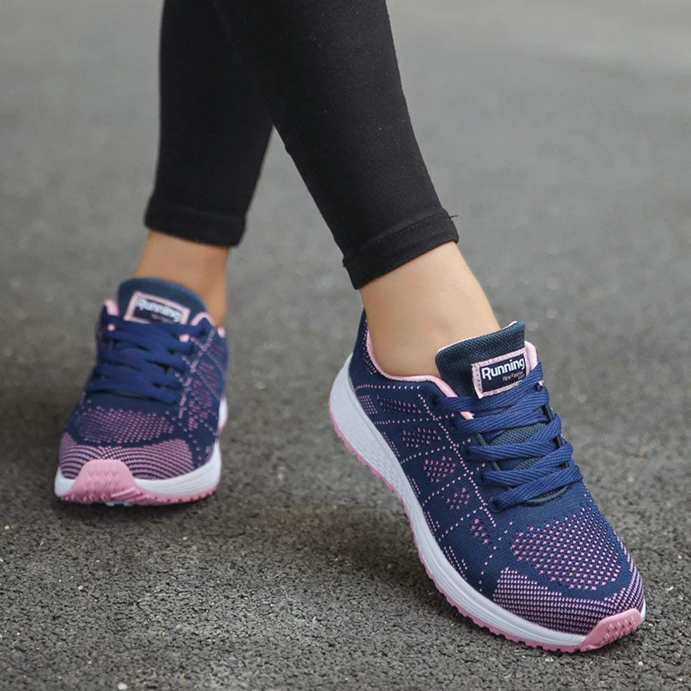 Zapatillas Deporte Respirable Correr Running Cojines Aire Calzado Mecedora Net Estudiante Volar Mujer Gimnasia Ligero Sneakers Atletismo