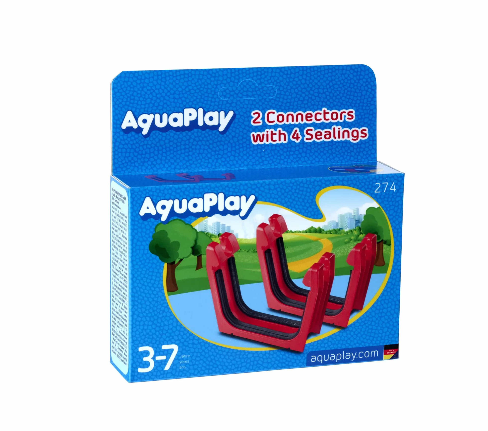 AquaPlay - Conexión + Junta 1 x – Juego de ampliación para vías de Agua 1 x Abrazadera de conexión con Junta, Accesorios para vías navegables, 8700000274, Rojo