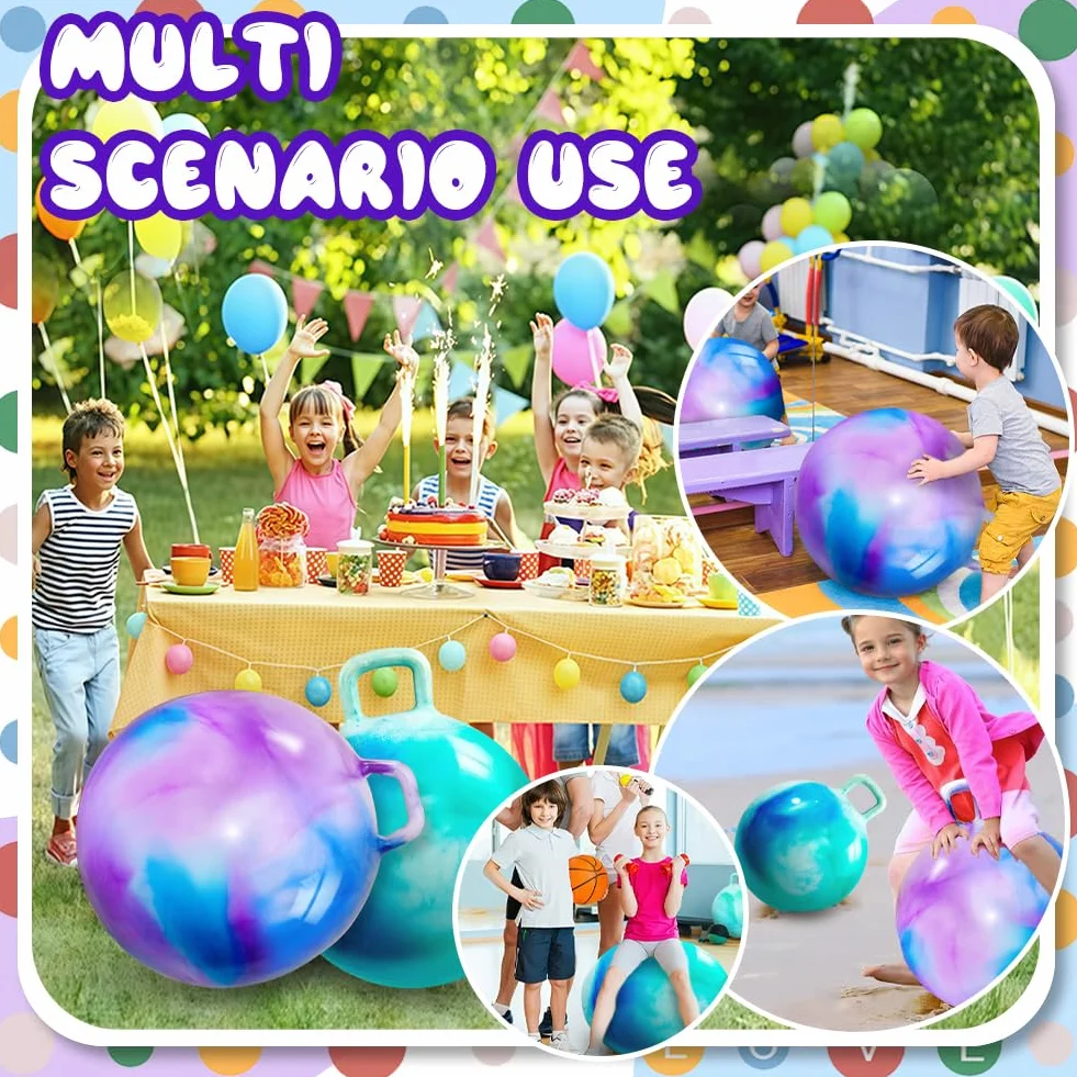 45 cm Pelota de Salto, Pelotas de Tolva de Rebote con Asa, Pelota saltarina Hinchable, para Niños 3 a 12 años Saltar Jardín Actividades Exterior Juego Ejercicio (Azul-Morado)