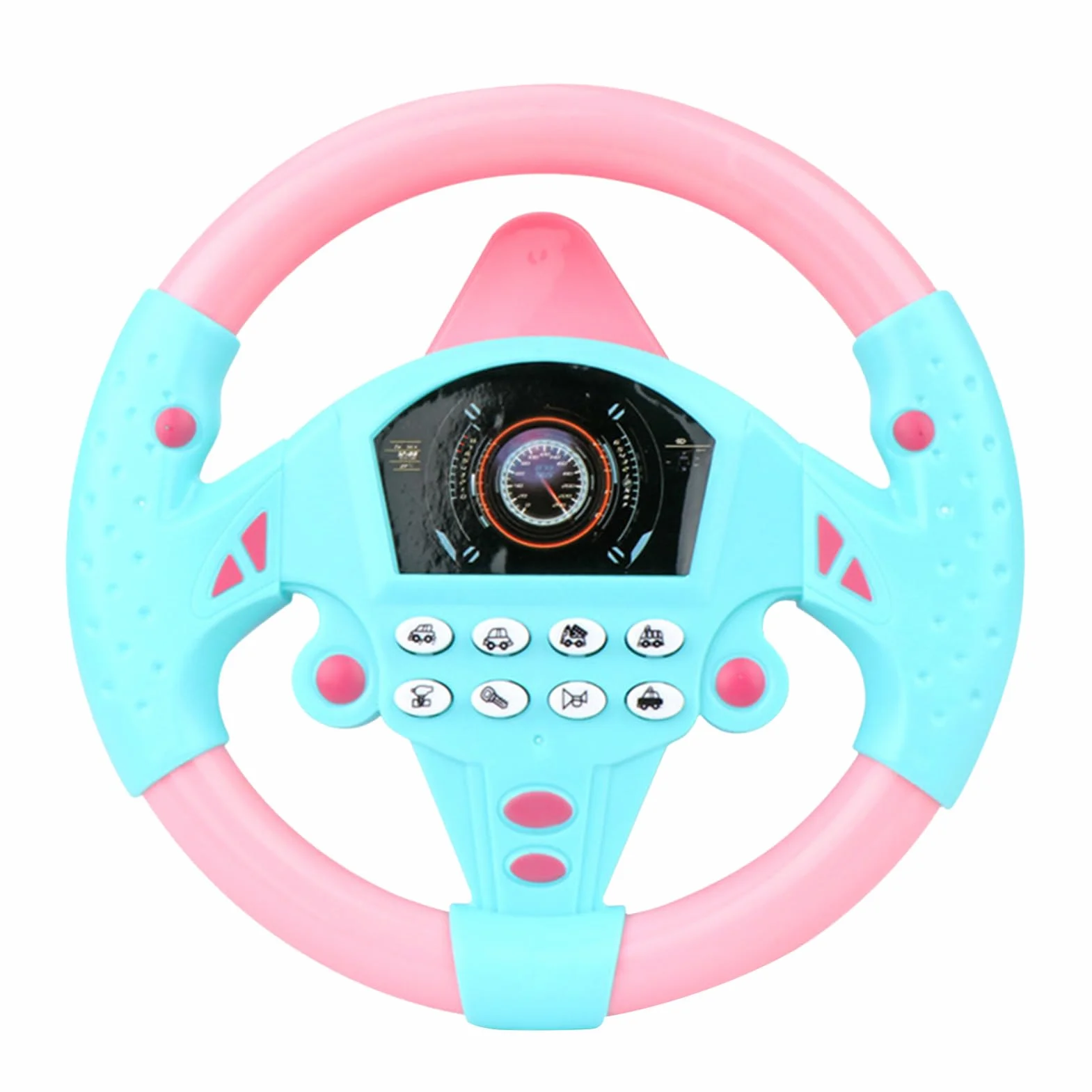Genérico Kids Steering Wheel, Interactive Driving Toy, Faux Wheel with Suction Cup, Electric Sound Game for Early Education Learning, Car Seat Playset, Simulated Driving Experience for Preschoolers
