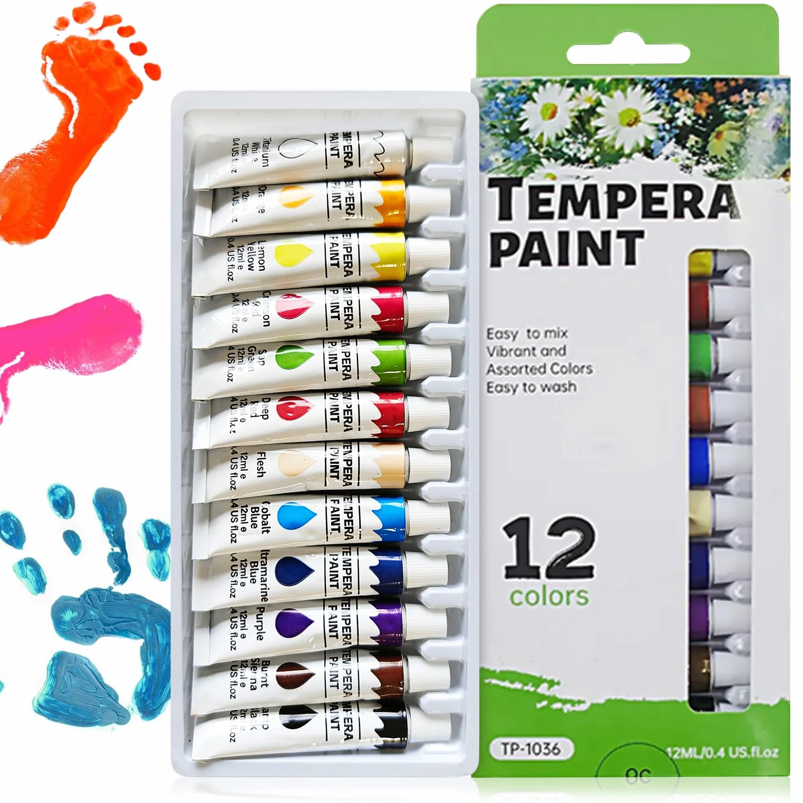 12 Color Pintura de Dedos para Niños, 12 ml Pintura de Dedo, Pinturas Dedo Bebe no Toxica, Pinturas de Dedos para Niño, para Niños Escuela Jardín Aprendizaje Temprano, Navidad