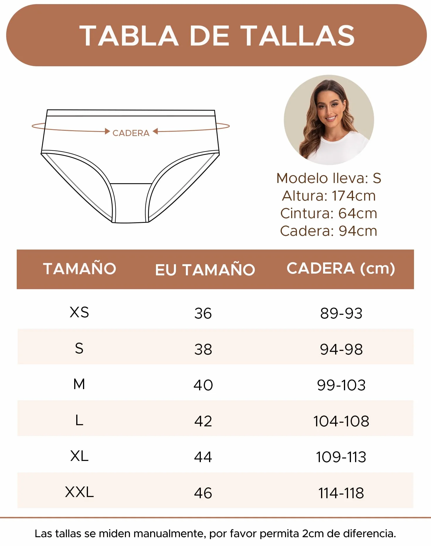 INNERSY Bragas Mujer Algodón Culotte Cintura Midi Pack de 6