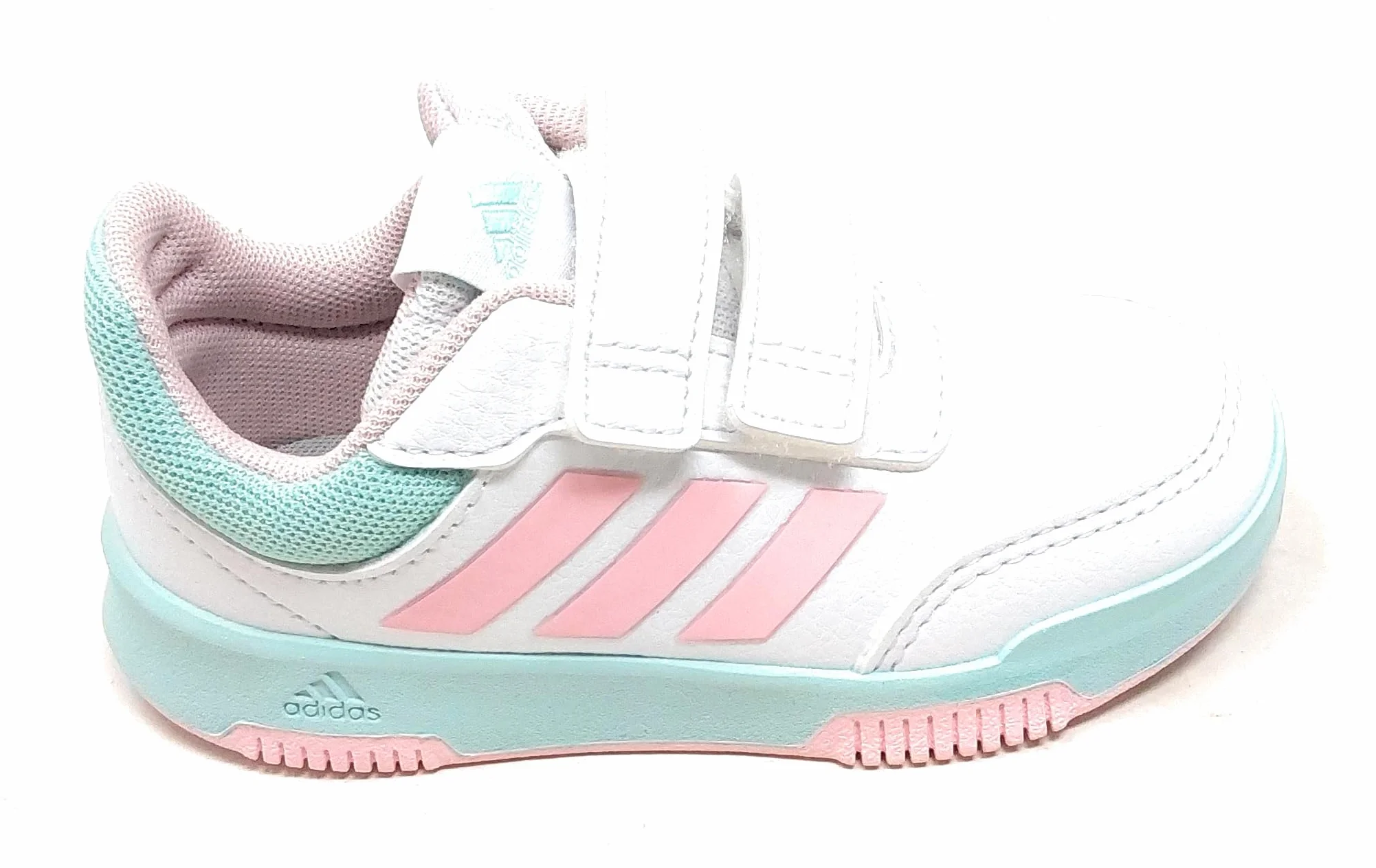 Zapatillas de tenis Tensaur Sport para niña, doble tirón, blanco agua rosa, modelo JQ2876 y JQ2868