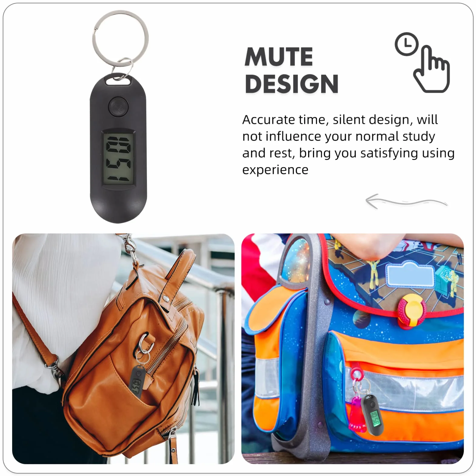 Reloj de enfermera digital llavero bolso colgante médico negro