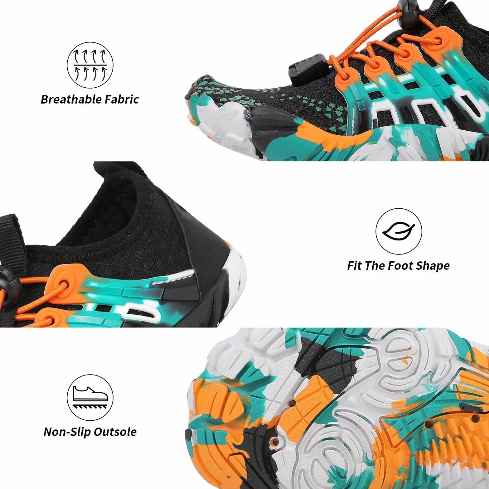 Tolaler Escarpines Niño Niña Calcetines de Piscina Zapatos de Agua Antideslizante Secado Rápido Zapatos de Playa Descalzo Unisex Bebé Verano Barefoot Calzado para Natación Surf