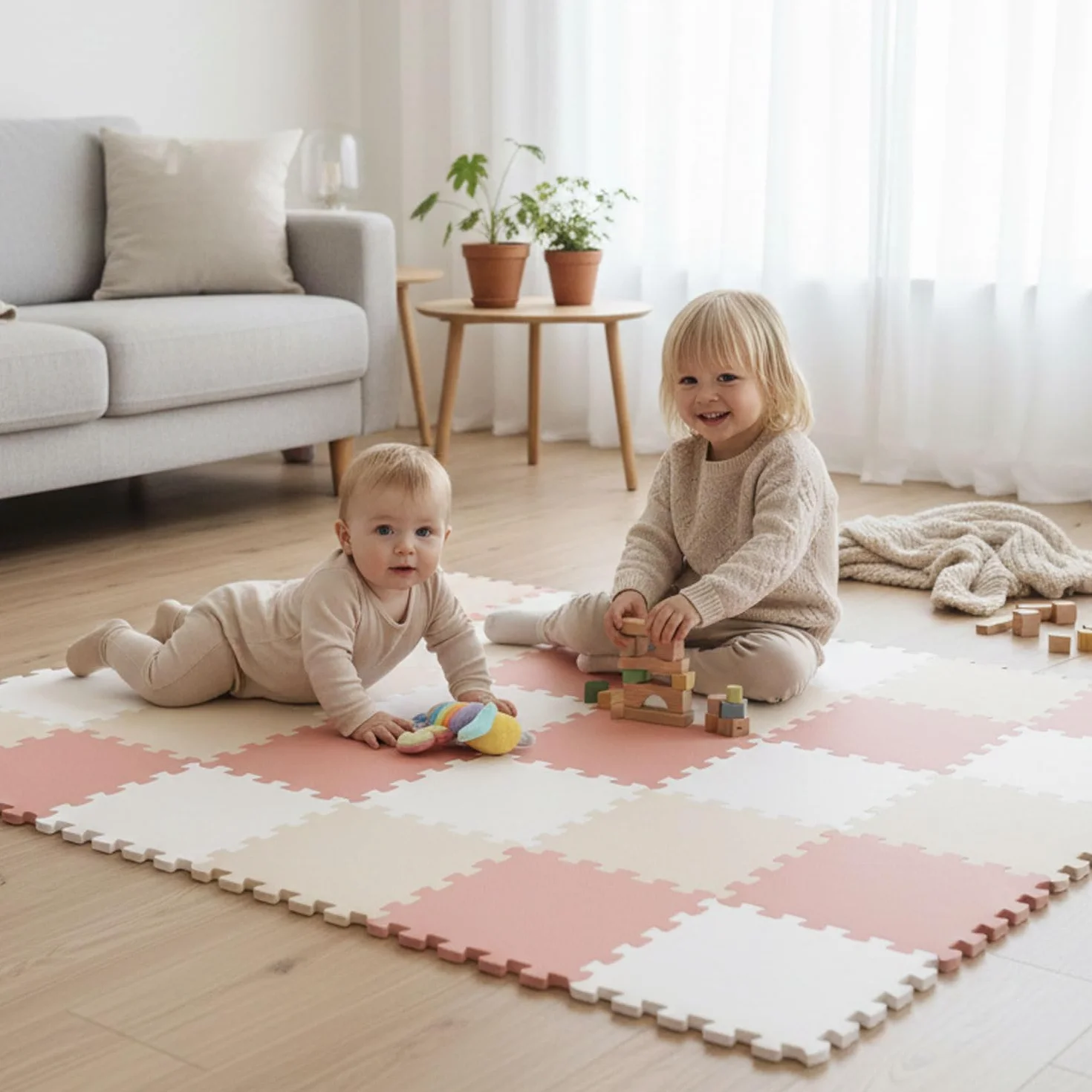LittleTom 27 Piezas Alfombra Bebé 30x30 cm Colchoneta Espuma EVA Acolchada Puzzle Antideslizante