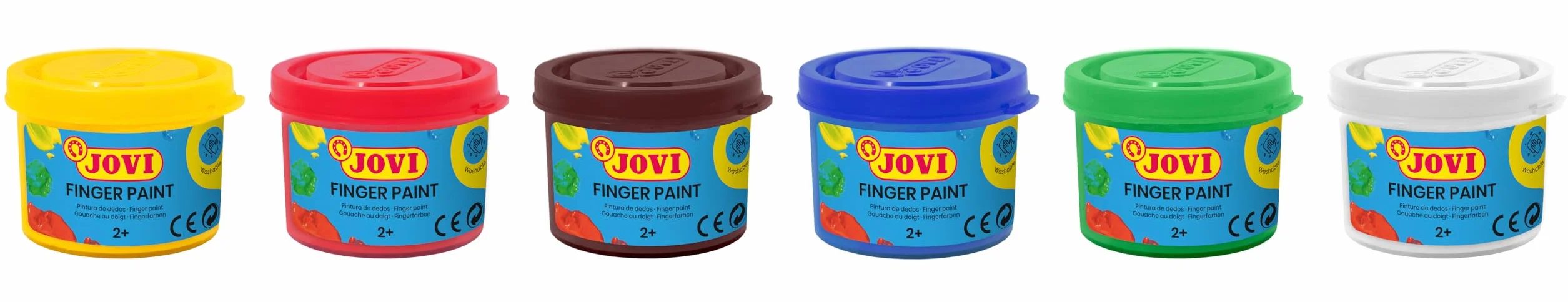 Jovi - Pintura de dedos - estuche de 6 botes de 35 ml - a partir de 2 años | Ingredientes naturales - sin gluten