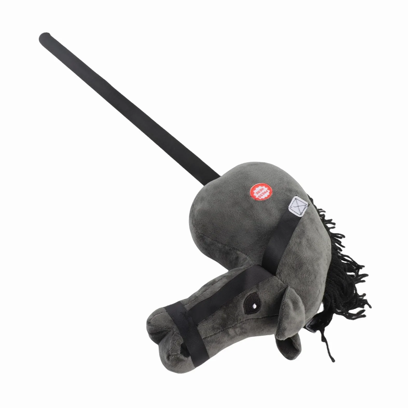 Juguete de Palo de Caballo de 70 Cm con Sonido Juguete de Cabeza de Caballo de Felpa Suave para Niños, Sonidos de Galope y Relincho, de Peluche de Piel Sintética Marrón para Niños Pequeños,