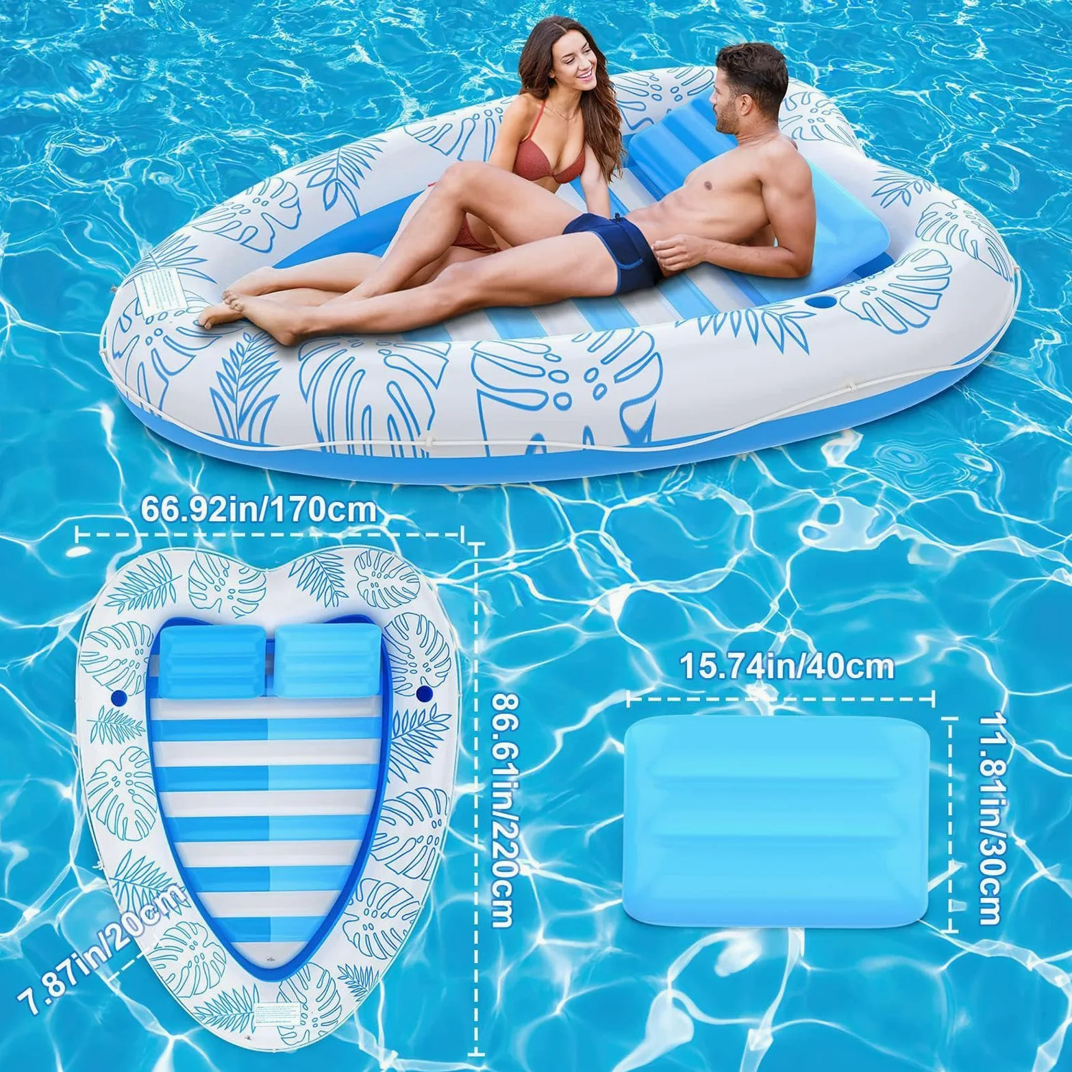 Flotadores de Piscina para Parejas para Adultos,Flotadores de Piscina para | Flotador de piscina cómodo y durade