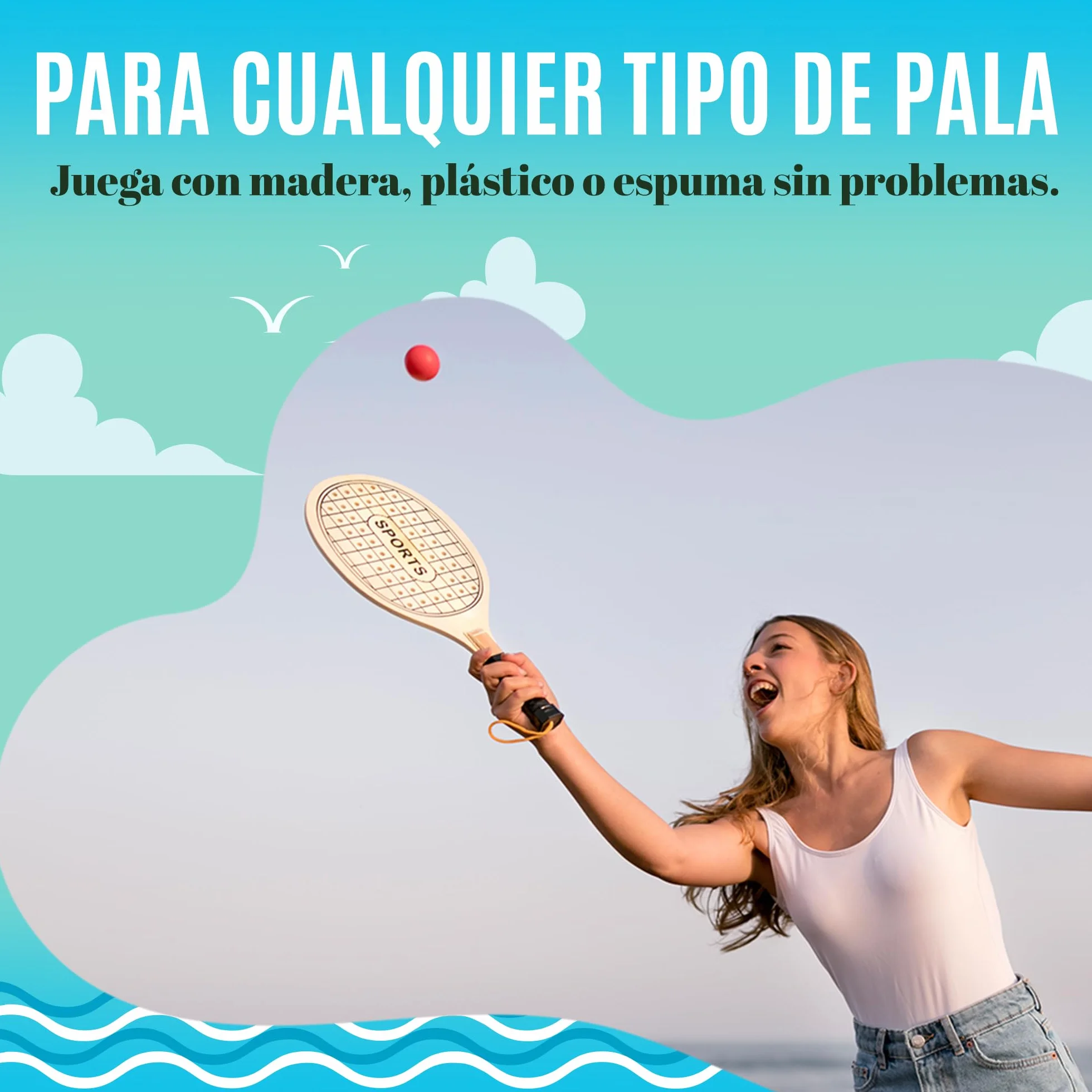 Genérico 10 Pelotas de Repuesto para Palas Playa | Resistentes, Ligeras y Alta Visibilidad | Accesorios para Raquetas | Juegos Playa y Juguetes Verano