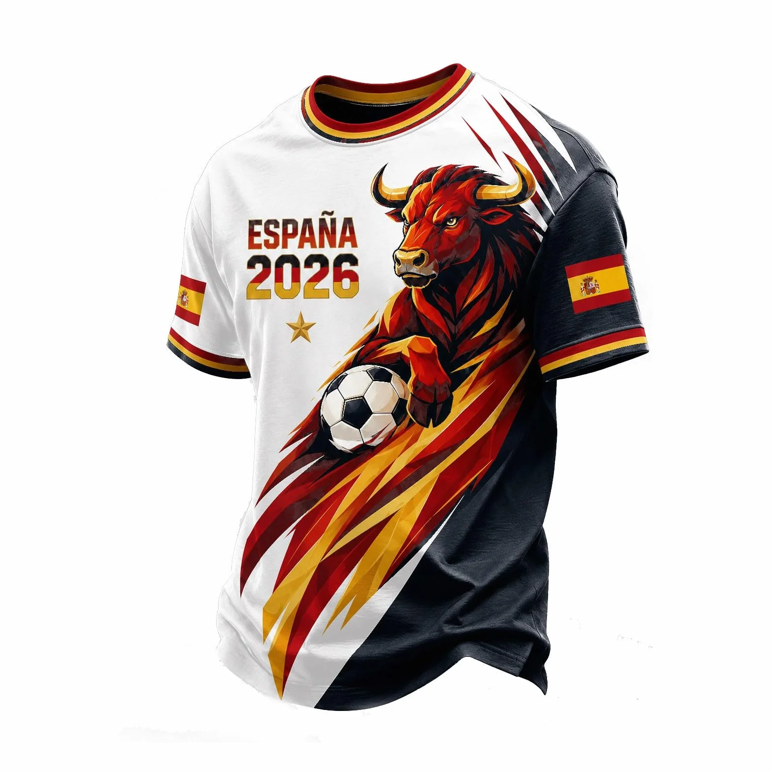 Camisetas Manga Corta Hombre España Mundial 2026, Camiseta Futbol Retro Fan