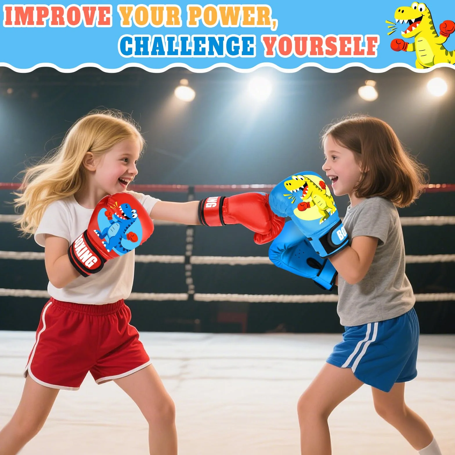 Guantes Boxeo Niños 4 oz para Entrenamiento y Sparring MMA Muay Thai Kick Boxing Edad 5-12 Años