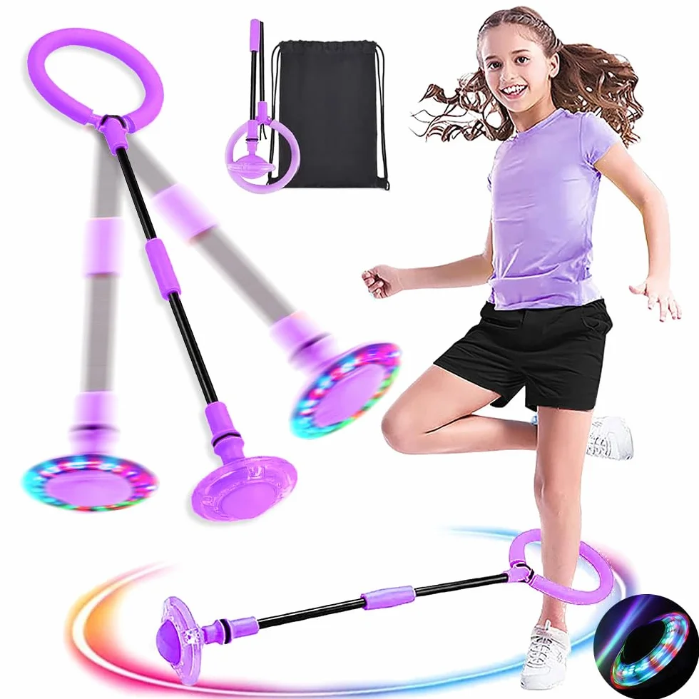 Shine Bola de Salto de Tobillo LED Intermitente Plegable Colorido Flash para Niños