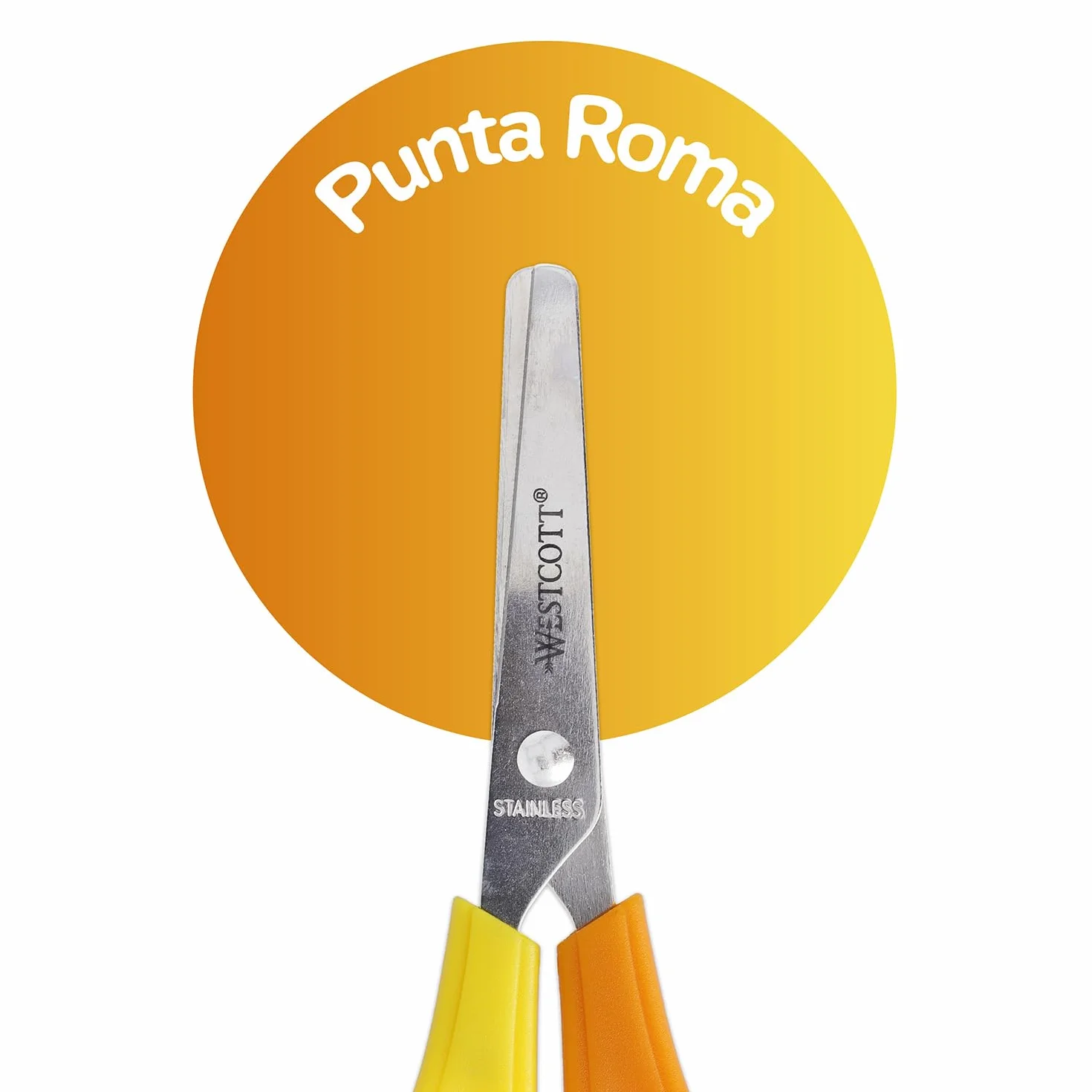 Westcott Tijeras para niños zurdos amarillas | Tijeras con escala integrada de 5 cm | Tijeras para manualidades de 13 cm (5") ideales para manos infantiles | Punta redondeada | E-21593 00
