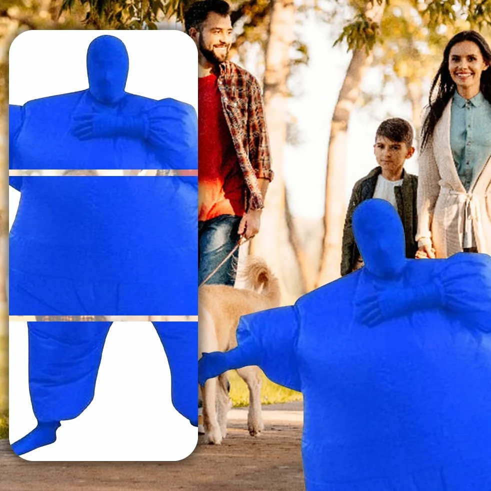 Qshine Disfraz inflable de cuerpo completo para adultos, disfraz de Halloween, divertido disfraz de fiesta inflable
