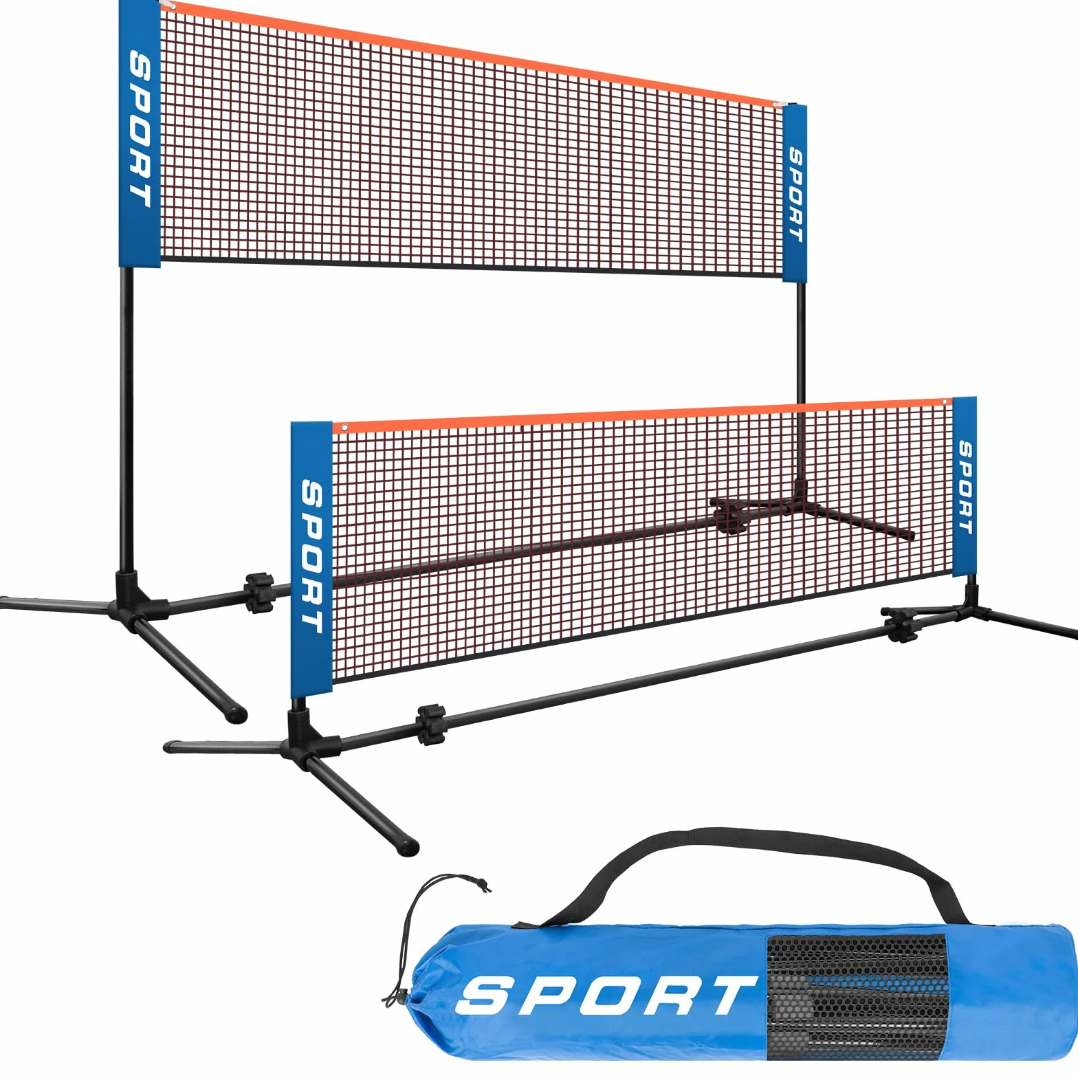 AKOZLIN Juego de red de bádminton portátil altura ajustable con postes y bolsa de transporte
