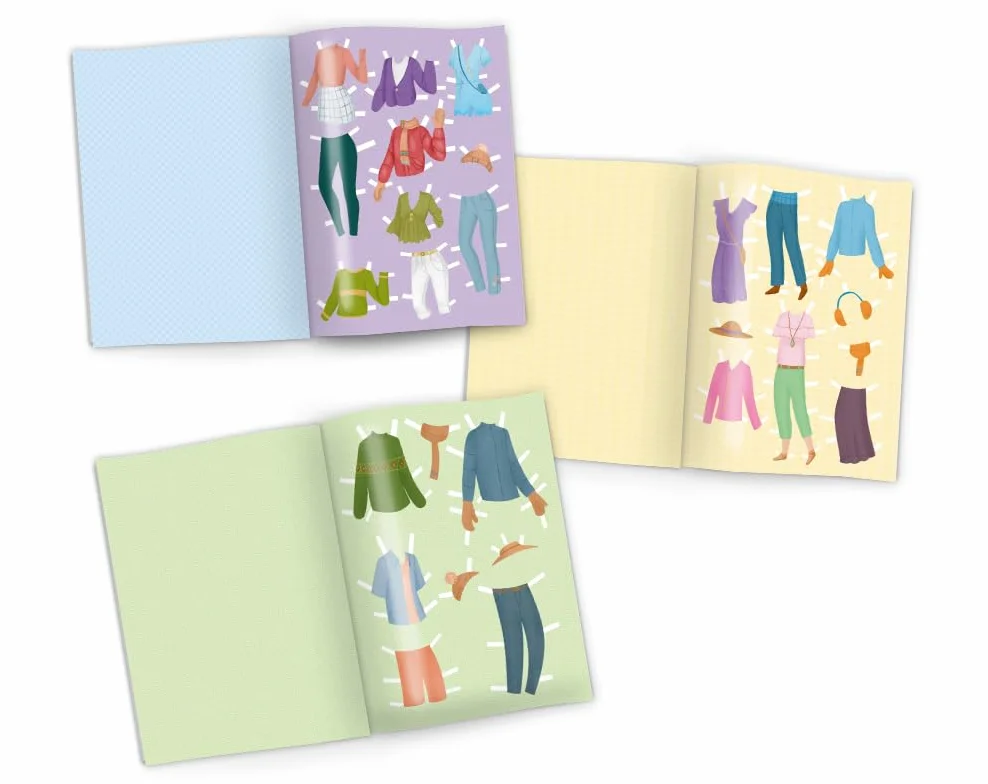Muñecas de papel para vestir, libro de juegos de muñecas de papel (6 muñecas/una familia de mamá, papá, hija, hijo, abuela y abuelo) con ropa para vestir