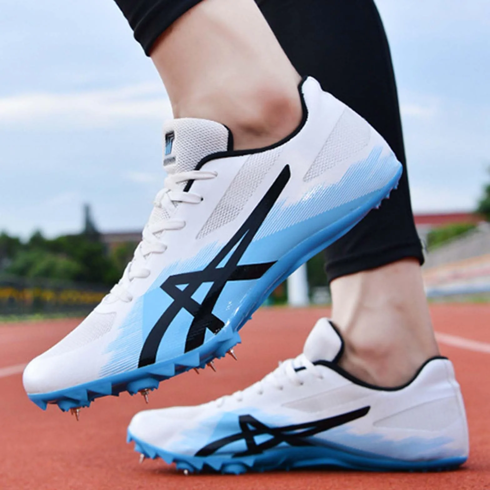 Zapatillas de Clavos para Atletismo Ligero Running Salto Largo Training