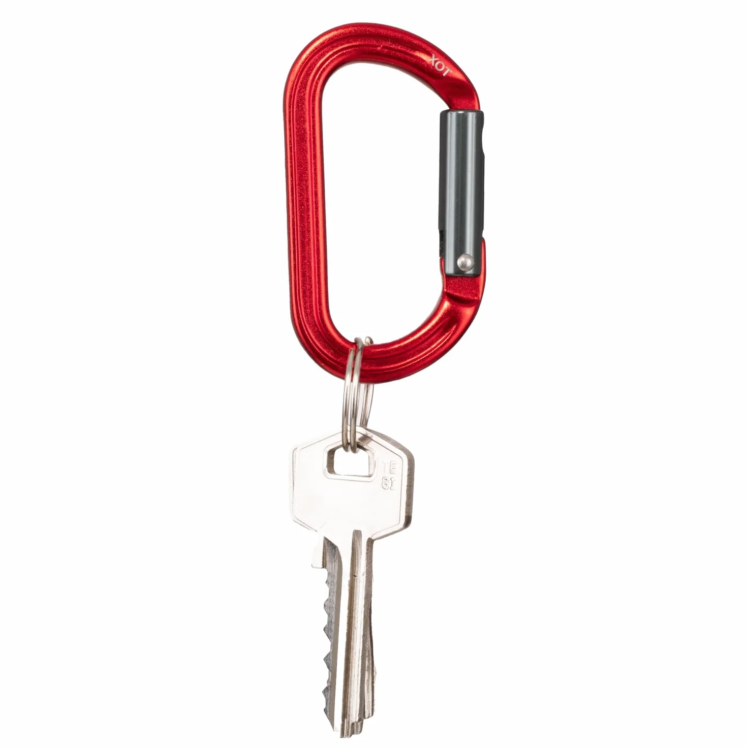 Mosquetón Auxiliar Xot Aluminio 7075 Cierre Keylock 8 kN Rojo