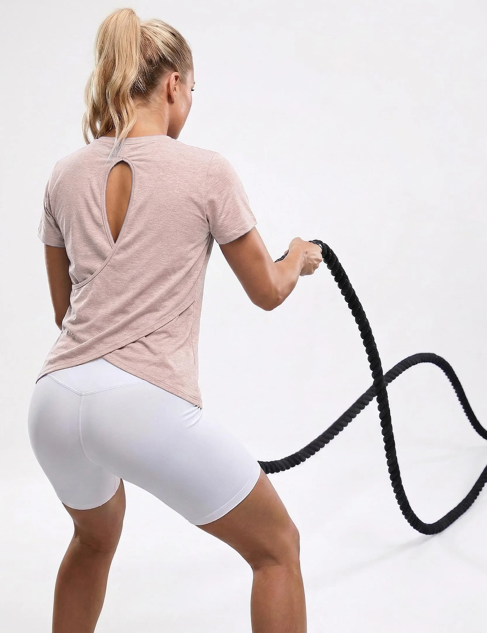 Camiseta Deportiva Mujer Manga Corta Cuello Redondo Transpirable Secado Rápido Fitness Yoga Running S-XXL