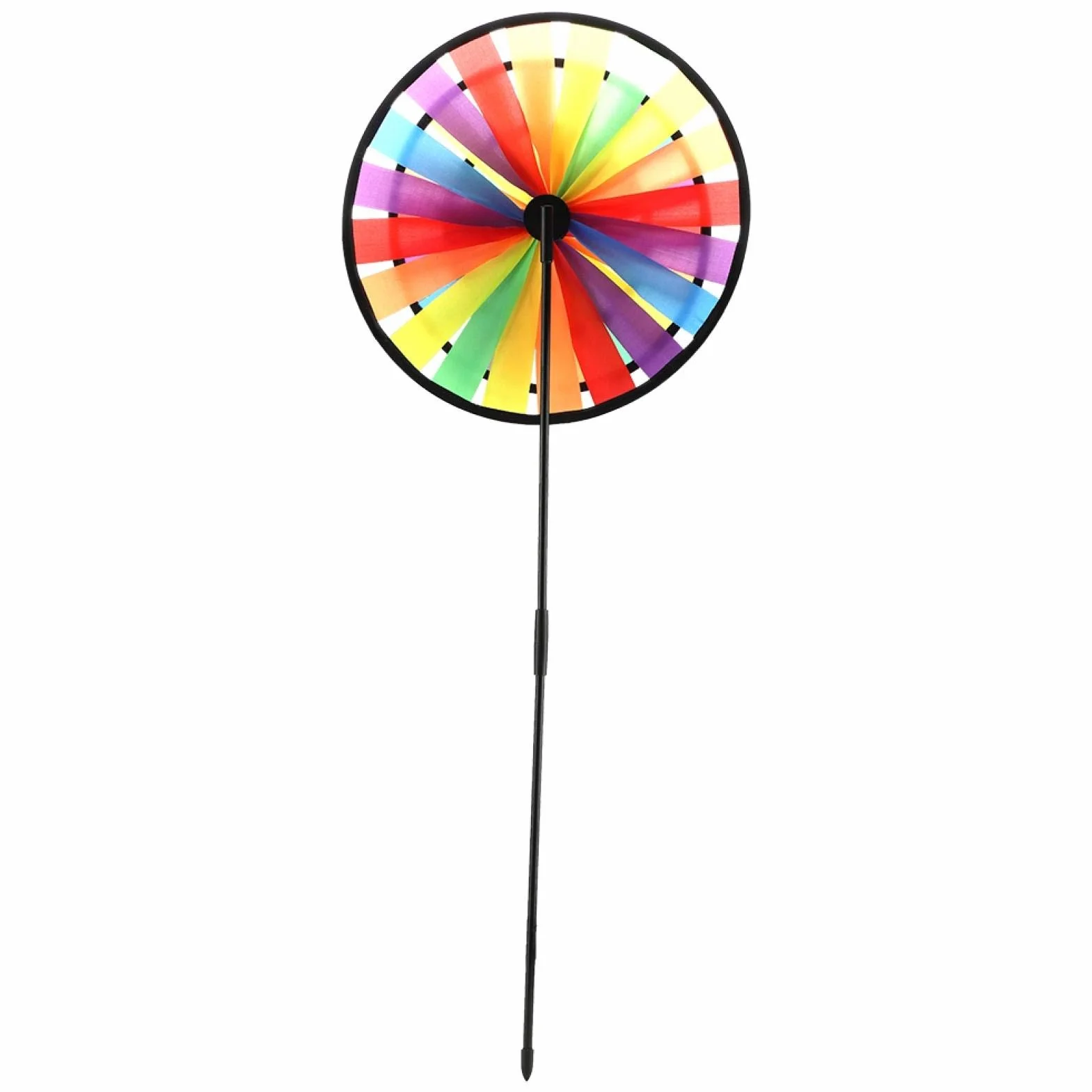 Demeras Molino de Viento de Triple Rueda Molinillo de Viento Molinete Molino de Viento para niños de Viento para Fiesta de jardín Decoración al Aire