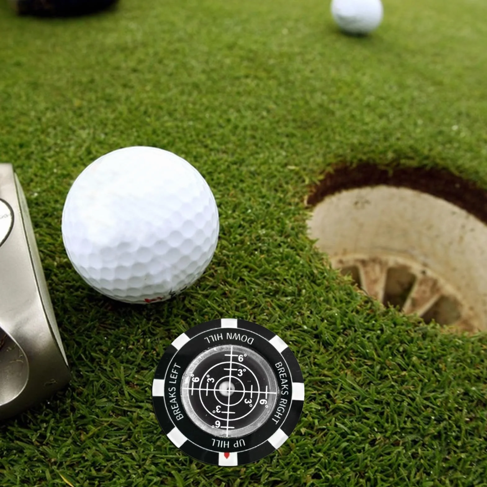 Marcador De Bola Lector De Green Herramienta De Putt con Nivel De Doble Cara Preciso Portátil