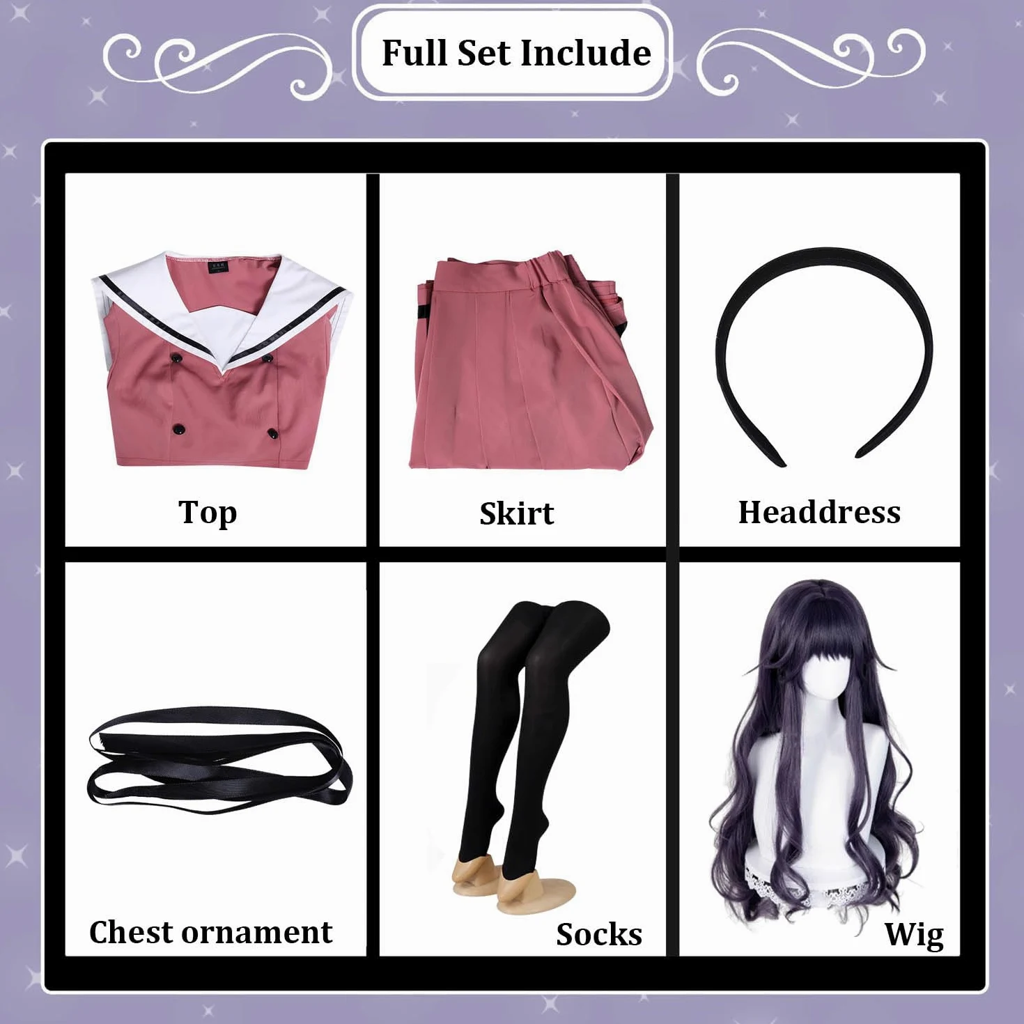 Anime The Fragrant Flower Blooms with Dignity Disfraz de cosplay Waguri Kaoruko Uniforme Conjunto Completo Halloween Carnaval Traje de Vestir con Peluca para Mujeres