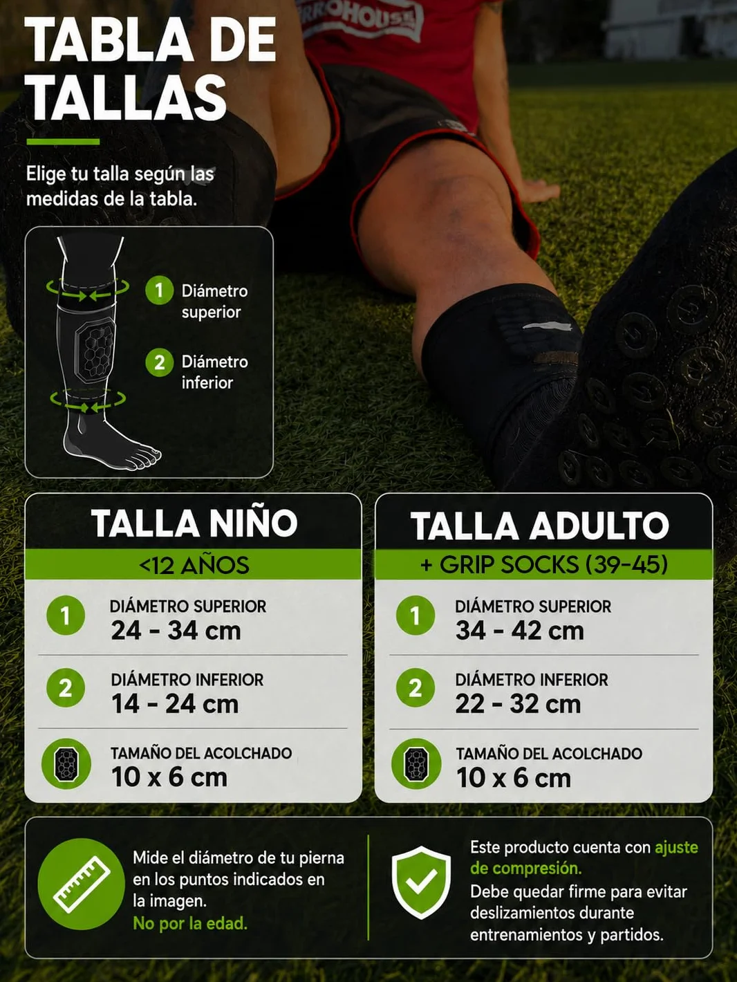 Light Pro Mini Espinilleras Integradas para Fútbol, Protectores de Espinilla Ultraligeras