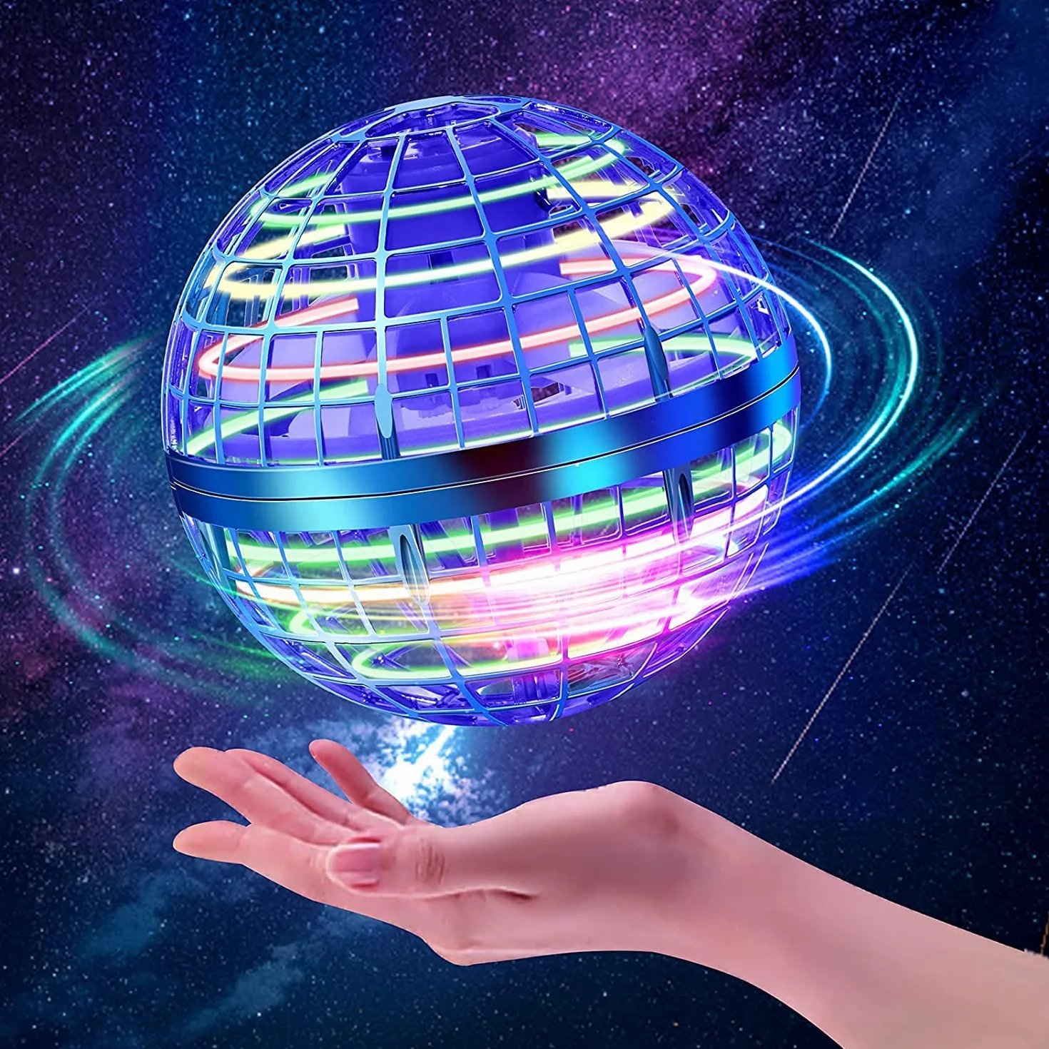 Bola Voladora Magica Fly Ball,Fly Orb Hover Ball Magic, Ovni Spinner Volador Led Flying Boomerang Orb Pelota Voladora, Bola Voladora para Niños, Mini Drones para Niños Regalo Bajo Techo