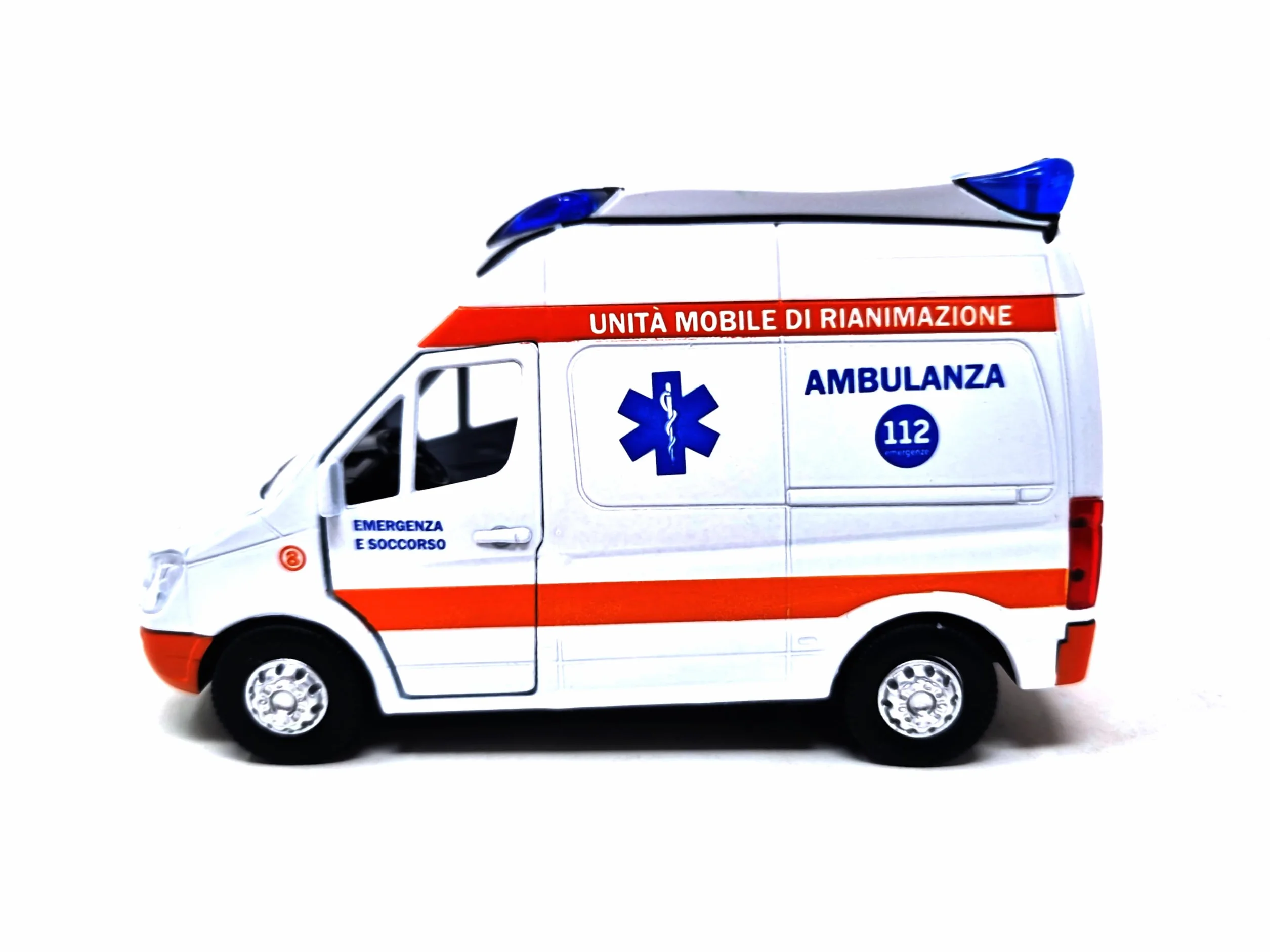 PLAYJOCS GT-8177 Ambulancia Italiana Coche metálico Juguete para niños y coleccionistas.