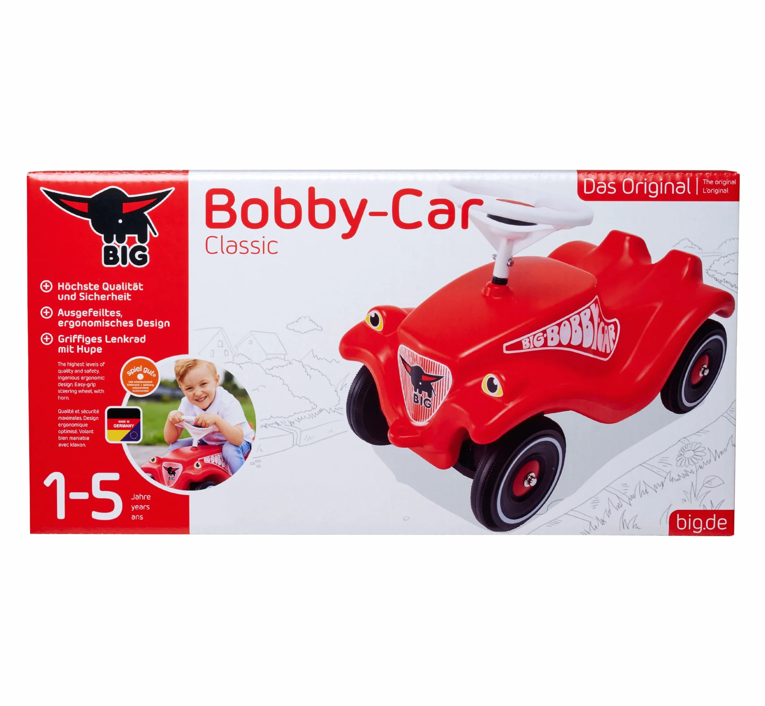 BIG 800001303 1303R - Bobby Car Classic, Color Rojo