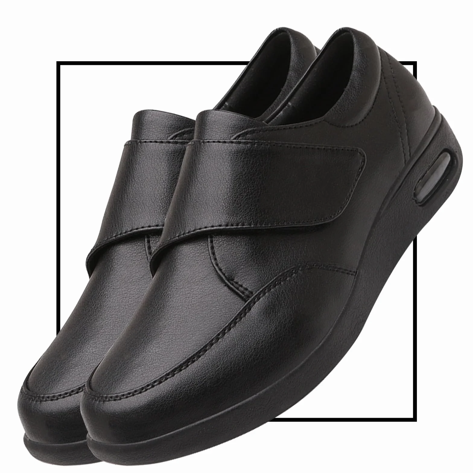 Zapatos ortopédicos para caminar de cuero PU transpirables para mujer y hombre diabéticos