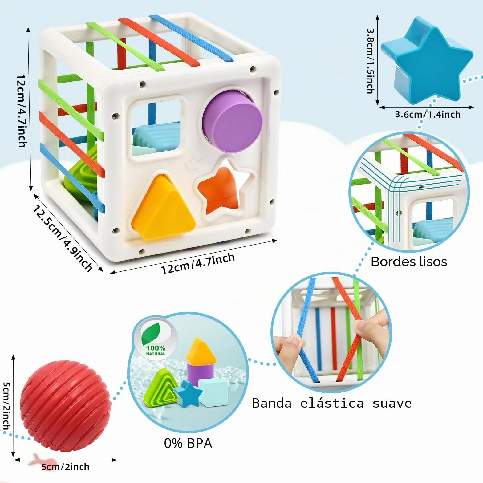 Mailesi Juguetes Montessori Niños 12 18 24 Meses, Juguetes Bebes en Forma de Cubo para La Motricidad Fina y el Aprendizaje Temprano, Regalo Sensorial para Niños y Niñas 1 2 3 Años, Regalo Juguetes
