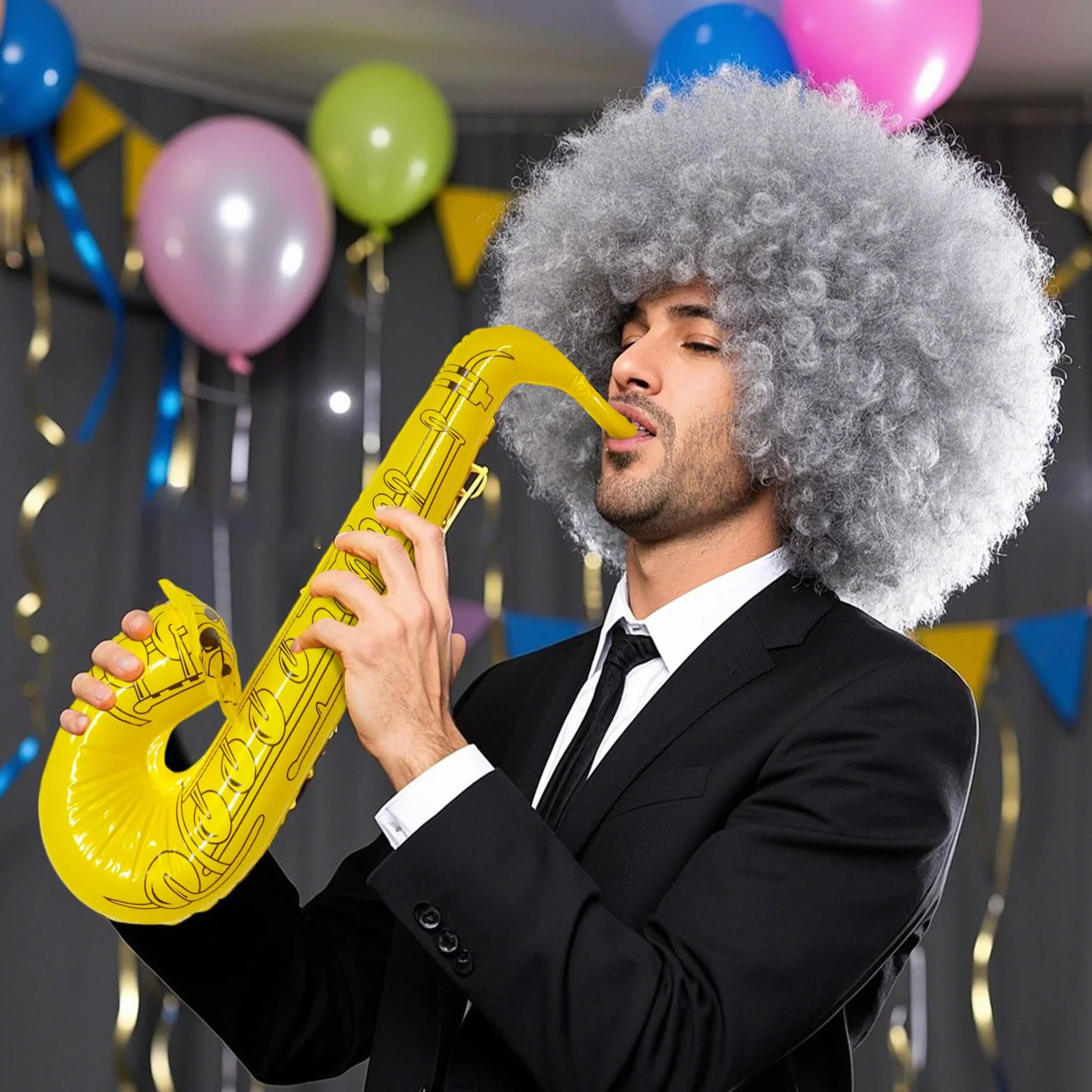 3 Piezas Instrumentos Inflables Saxofón Hinchables para Niños Adultos, 70 cm Saxofón de Juguete Inflable Party, Accesorios de Globos de Instrumentos Musicales para Festivales Fiesta