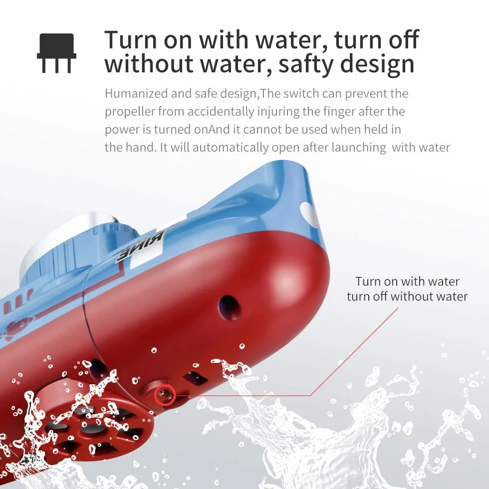 OBEST Mini Submarino Teledirigido Barco, 6 m/Min Simulado RC Submarino Atómico, 360 ° Giratorio Modelo de Barco de Buceo de Alta Velocidad, Juguete de Agua Eléctrico Regalo para Niños a Partir de 8