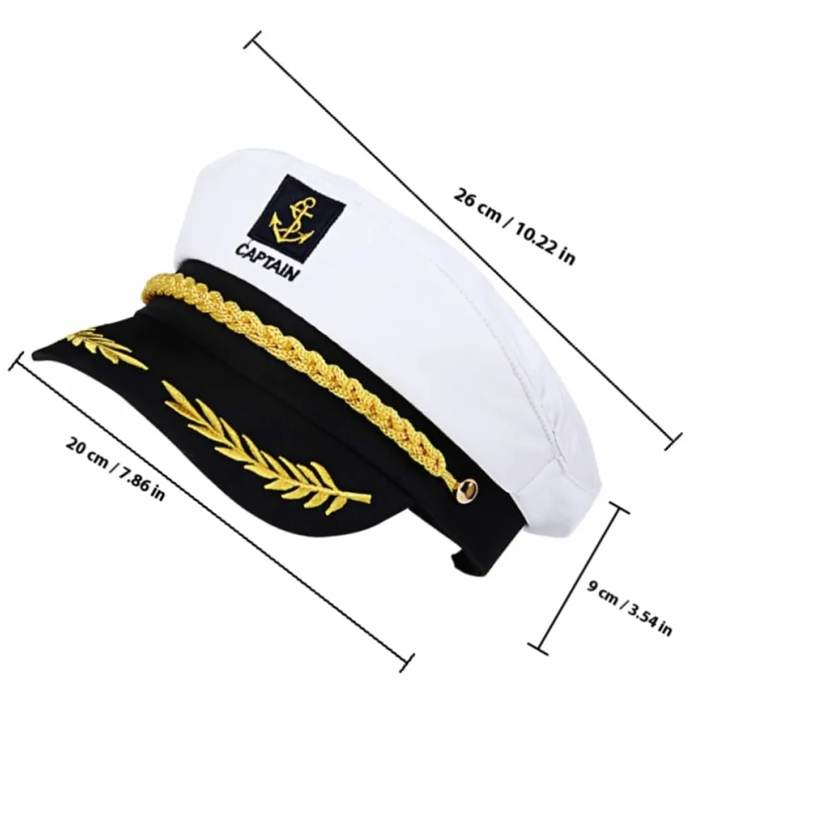 NOLITOY Sombreros de Capitán de Cosplay Fáciles de Combinar de Algodón y Plástico 20 Piezas Blancos para Fiestas de Disfraces y Juegos de Rol