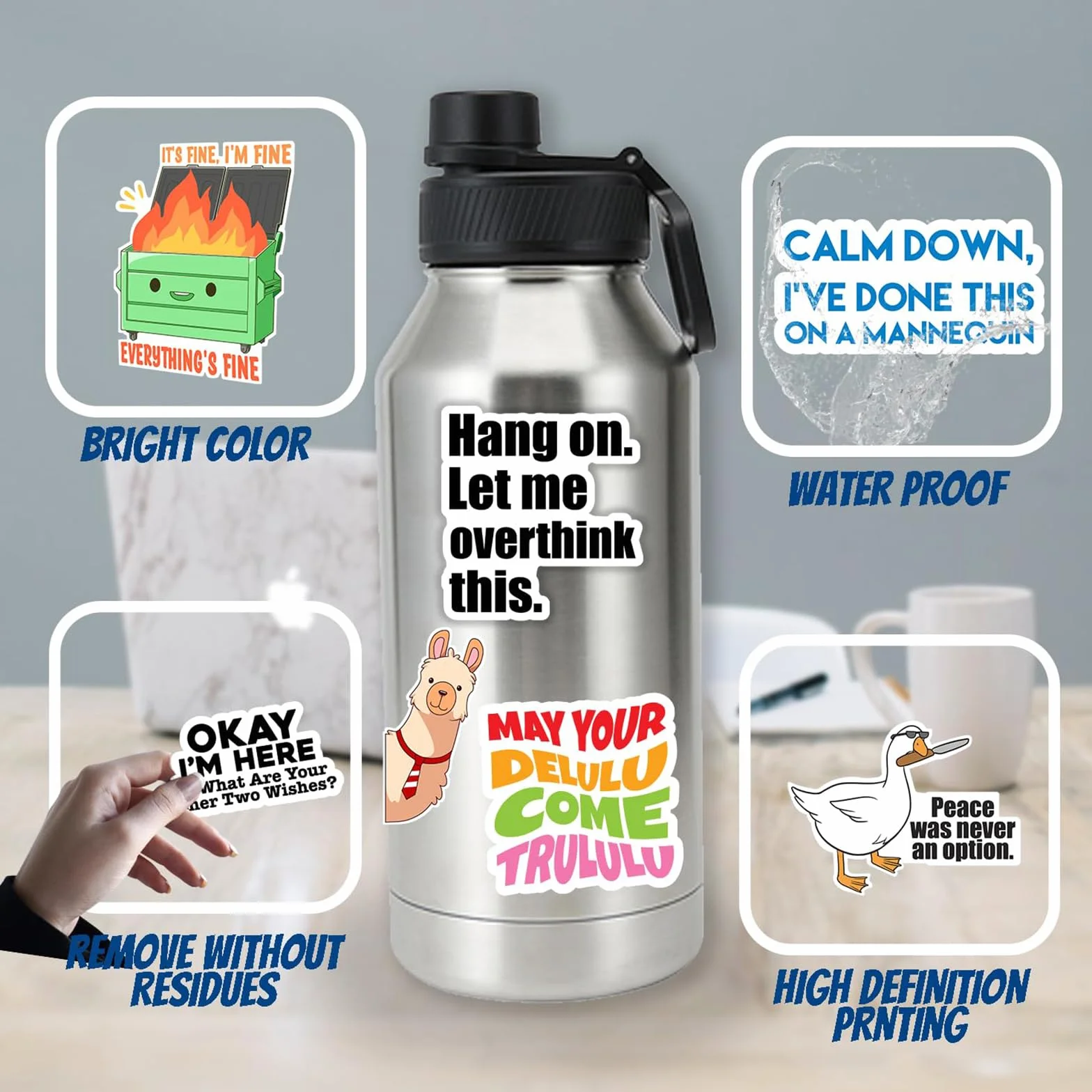 130 Piezas Conjunto De Stickers Divertidos, Material De PVC Impermeable, Calcomanías Geniales Y Graciosas para Adultos, Ideal para Botellas De Agua, Portátiles, Autos Y Más