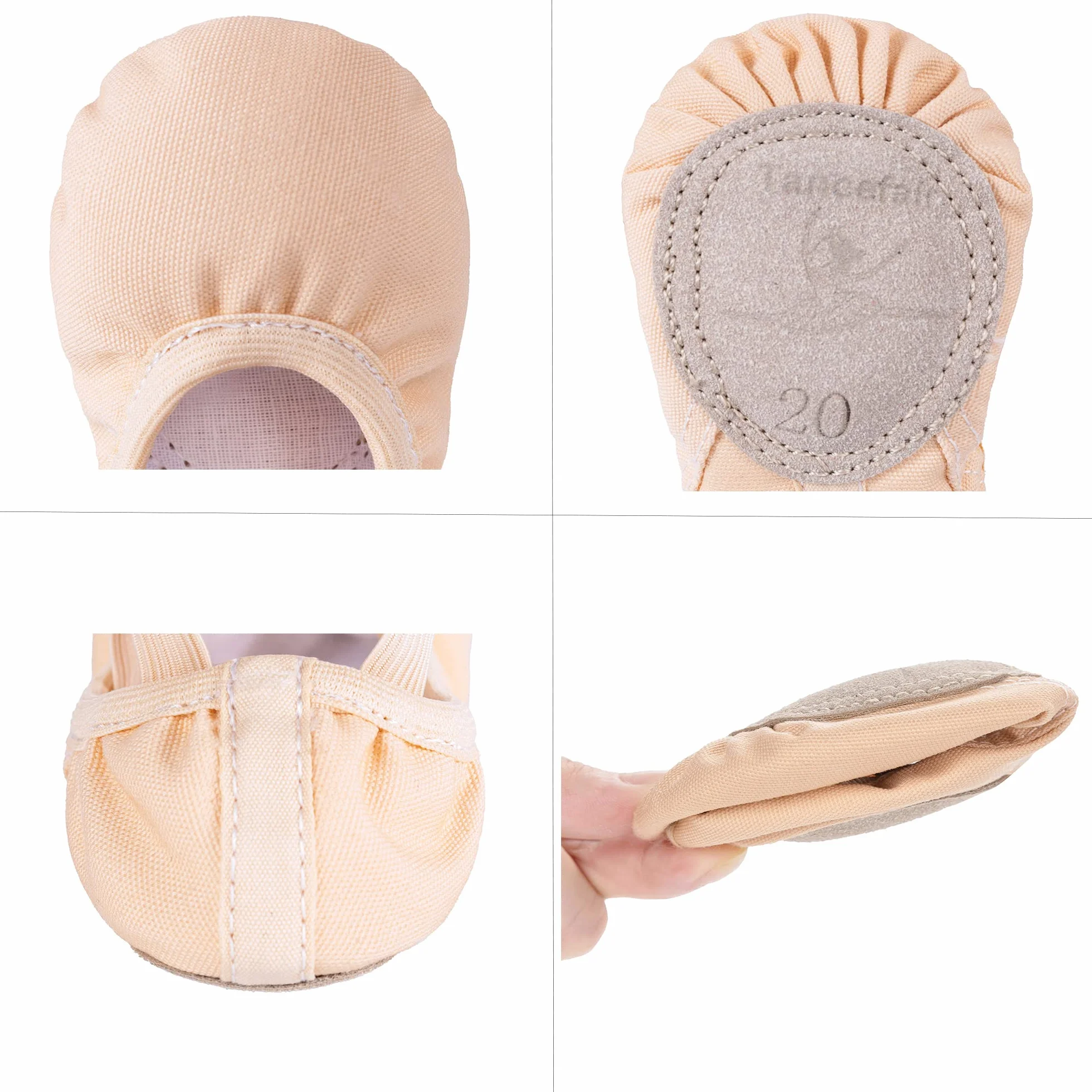 Zapatos de Ballet para Niñas de Lona con Suela de Cuero Dividida