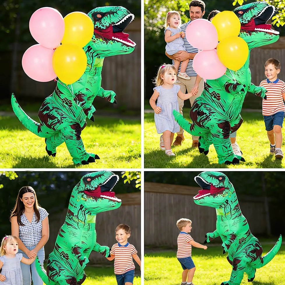 Rysotowy Disfraz inflable de dinosaurio para adultos, disfraz de T-rex divertido para fiesta, disfraz de dinosaurio de Halloween