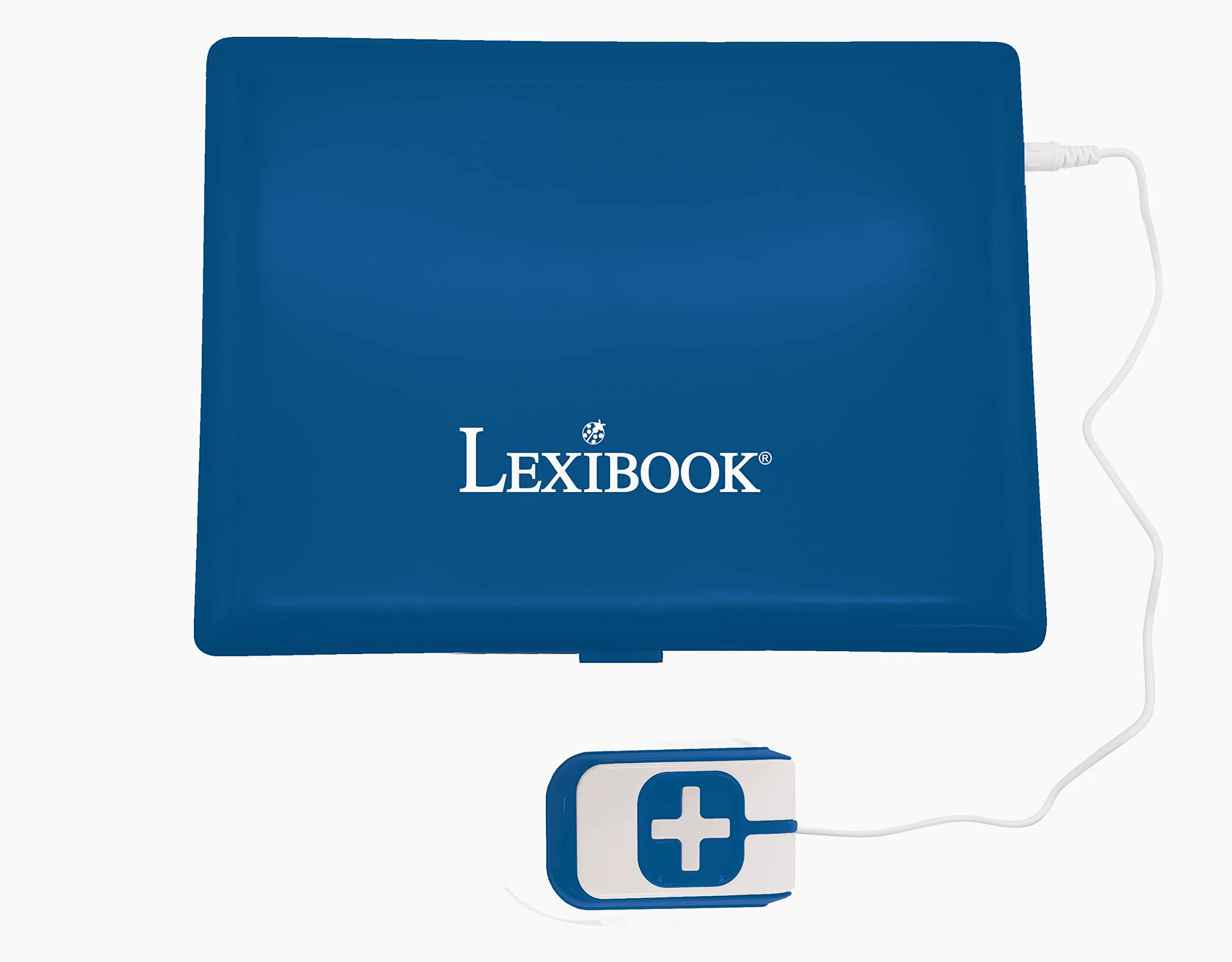 Lexibook JC798i1 - Ratón Educativo y bilingüe para portátil francés/inglés con Pantalla a Color, 130 Actividades para Aprender Idiomas, mecanografía, matemáticas, lógica, música y Juegos, Blanco/Azul