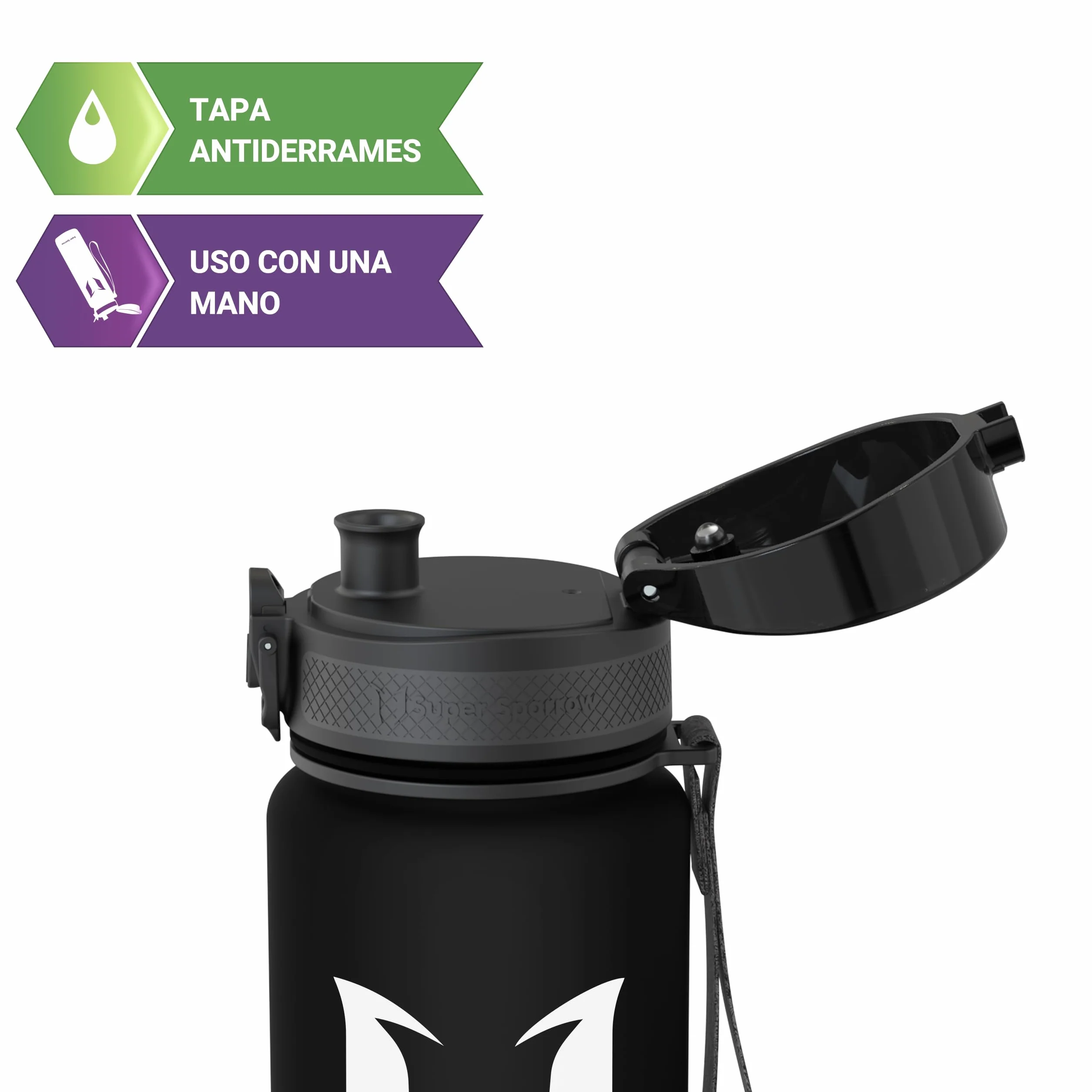 Super Sparrow Botella de Agua Deportiva Sin BPA 350ml 500ml 750ml 1000ml