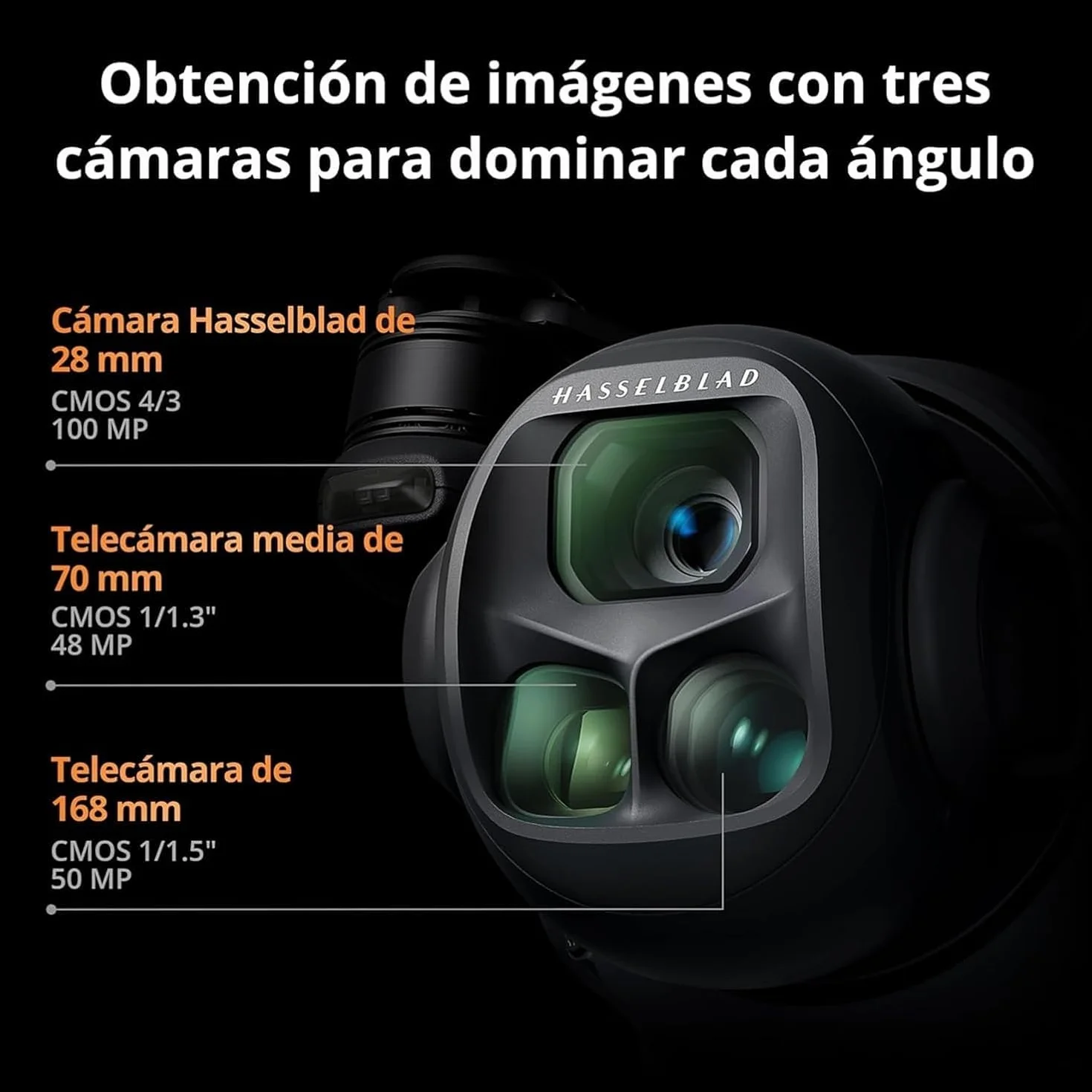 DJI Mavic 4 Pro con DJI RC 2, dron tricámara insignia con cámara Hasselblad de 100 MP y sensor CMOS 4/3, dron para profesionales, transmisión de 30 km, 51 min de tiempo de vuelo