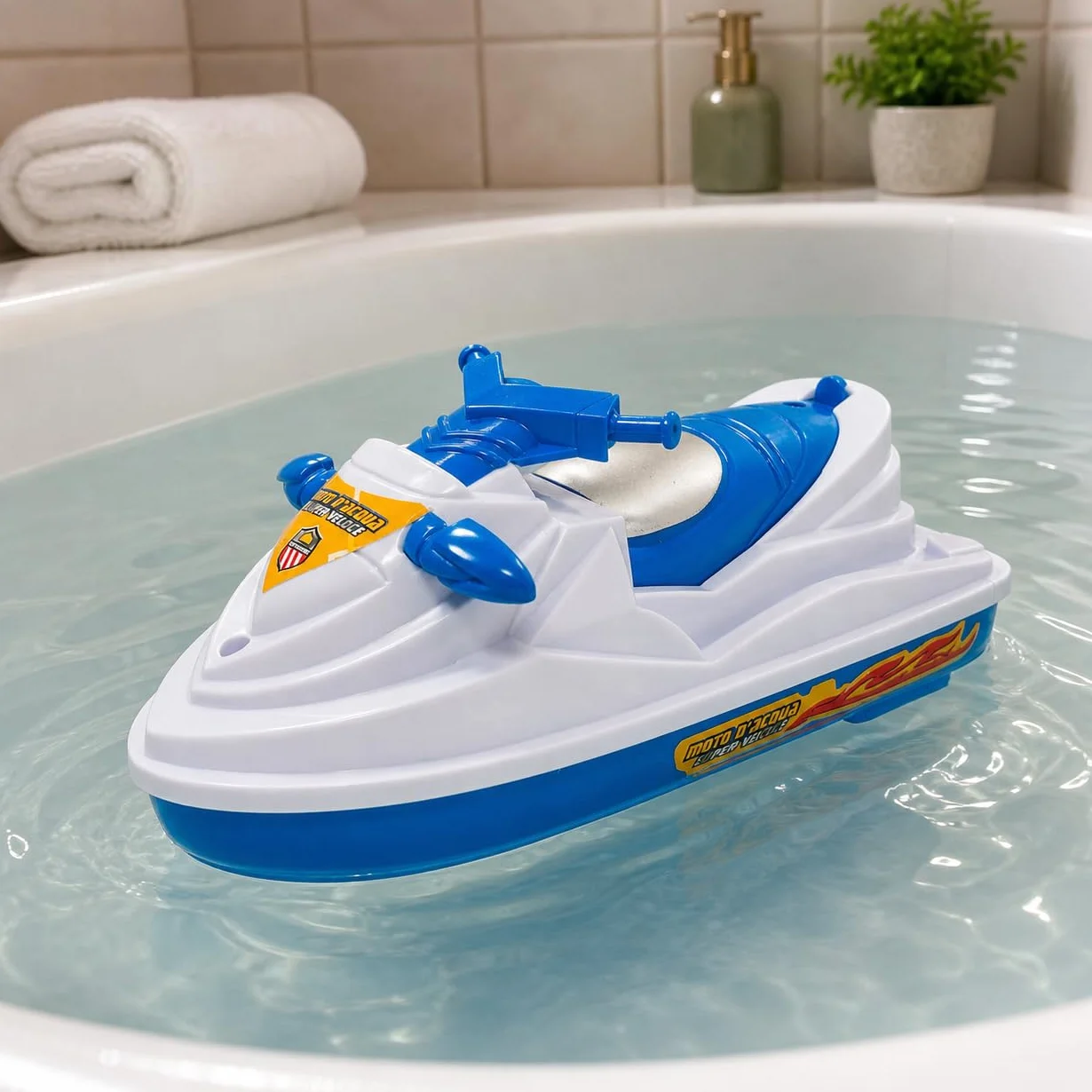 Generico Lancha de juguete a batería, moto de agua, Jet Sky, barco de juguete que funciona con lancha a pilas, súper rápido, 17 cm, juguete para niños, barco a motor eléctrico, juego Sea Race