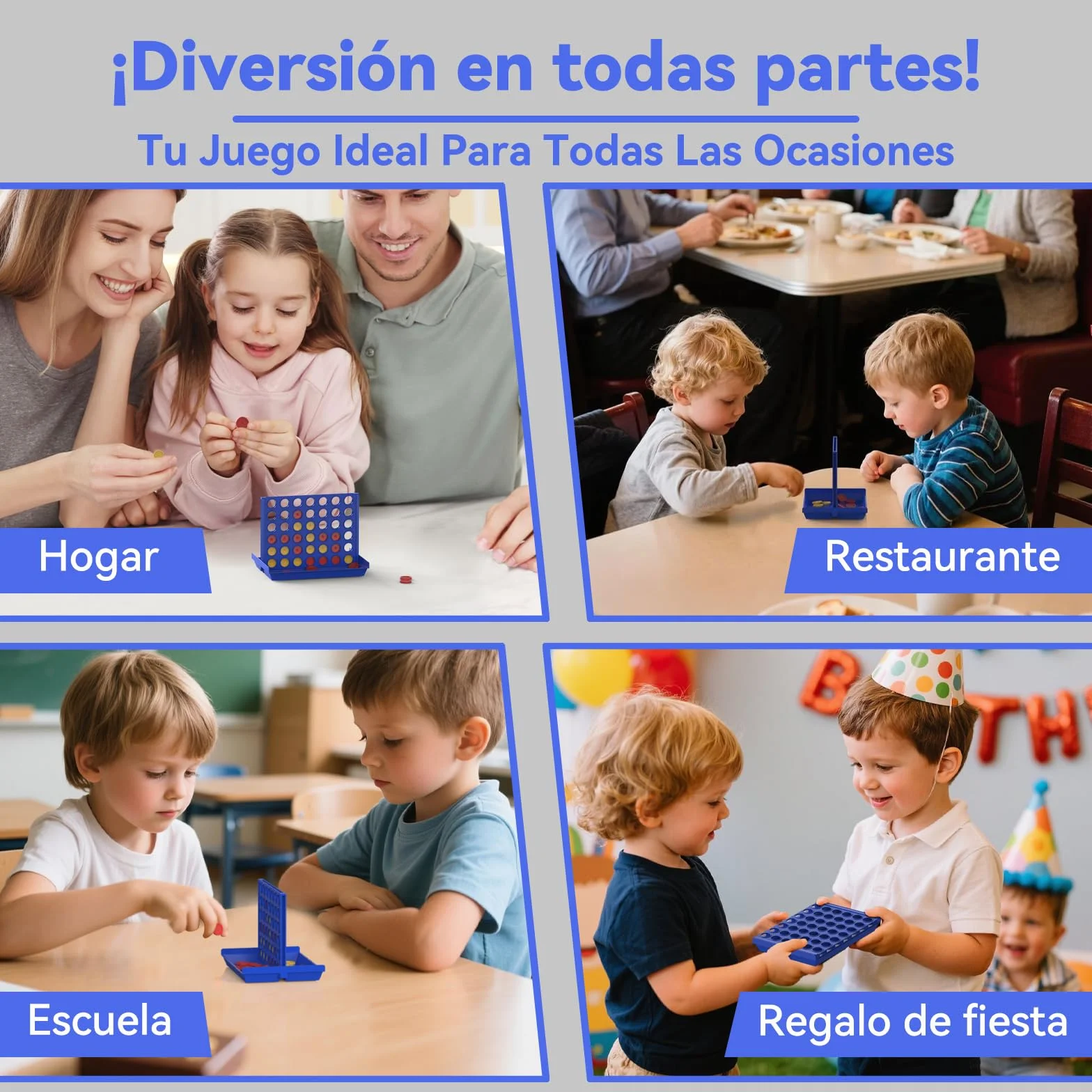 Pup Go Juego de Mesa en Formato Mini de 4 en línea para niños 3+ años, Ideas Niños y Niñas, Viajes en Avión y Coche, Divertido y Entretenido