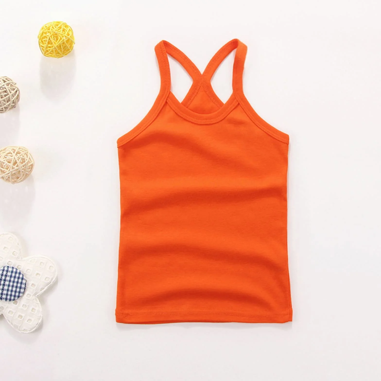 Generisch Camiseta de tirantes espalda cruzada para niña, ropa deportiva sin mangas para danza, ballet, gimnasia