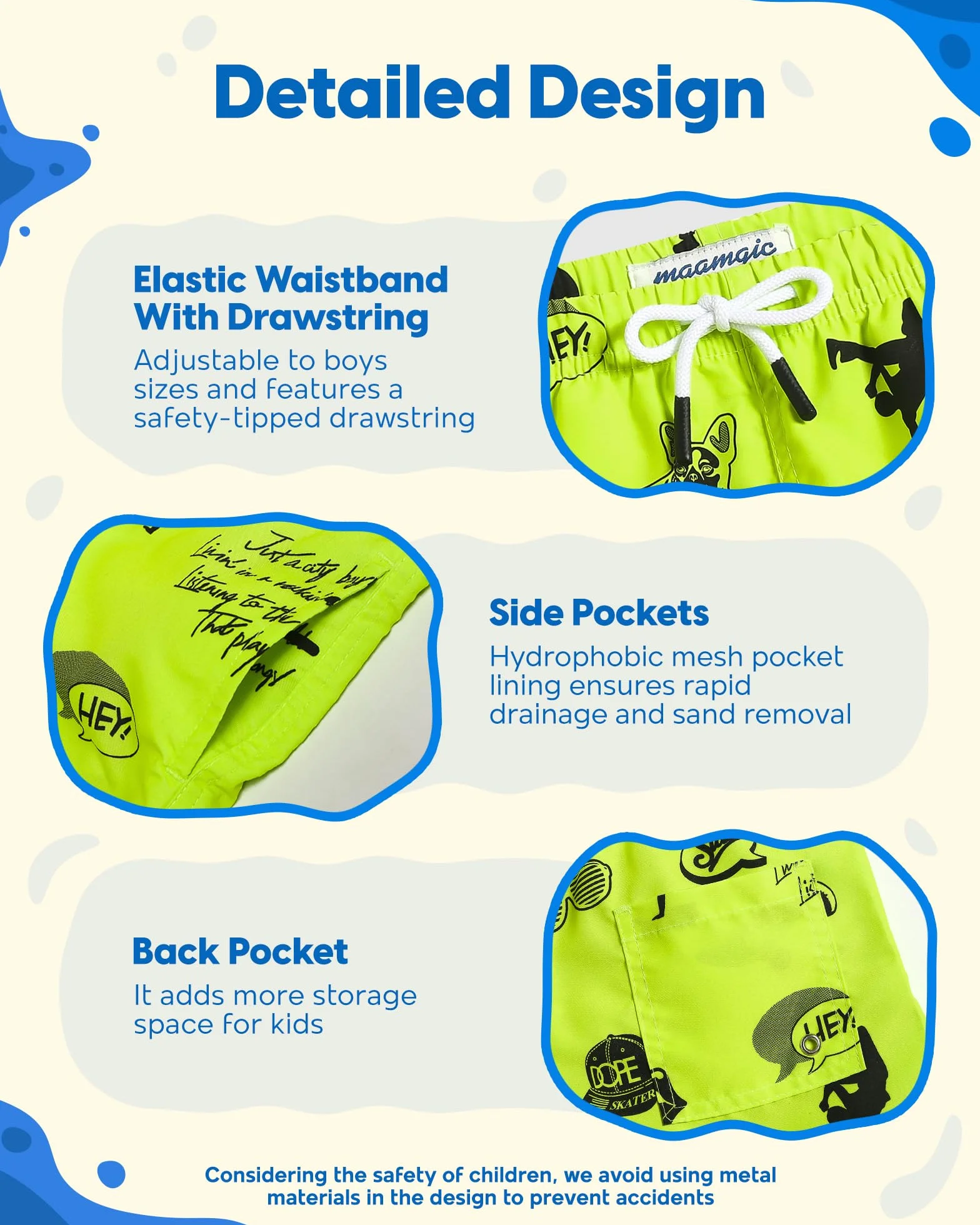 Bañador Niño Ropa de Baño Secado rápido Malla Short Natación Estampado