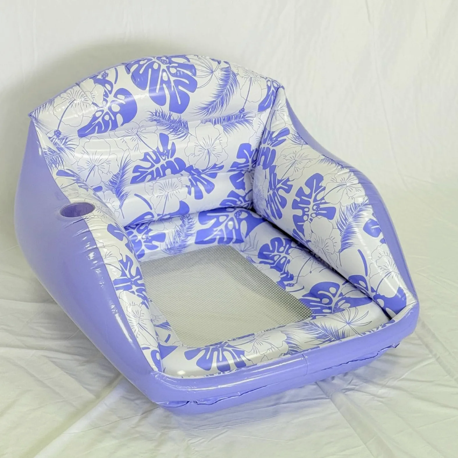 Flotadores de piscina para adultos, asiento inflable de malla con portavasos, silla flotante de piscina, tumbona de agua, para fiesta de verano, al aire libre, playa, viajes, río, lago, patio, camping
