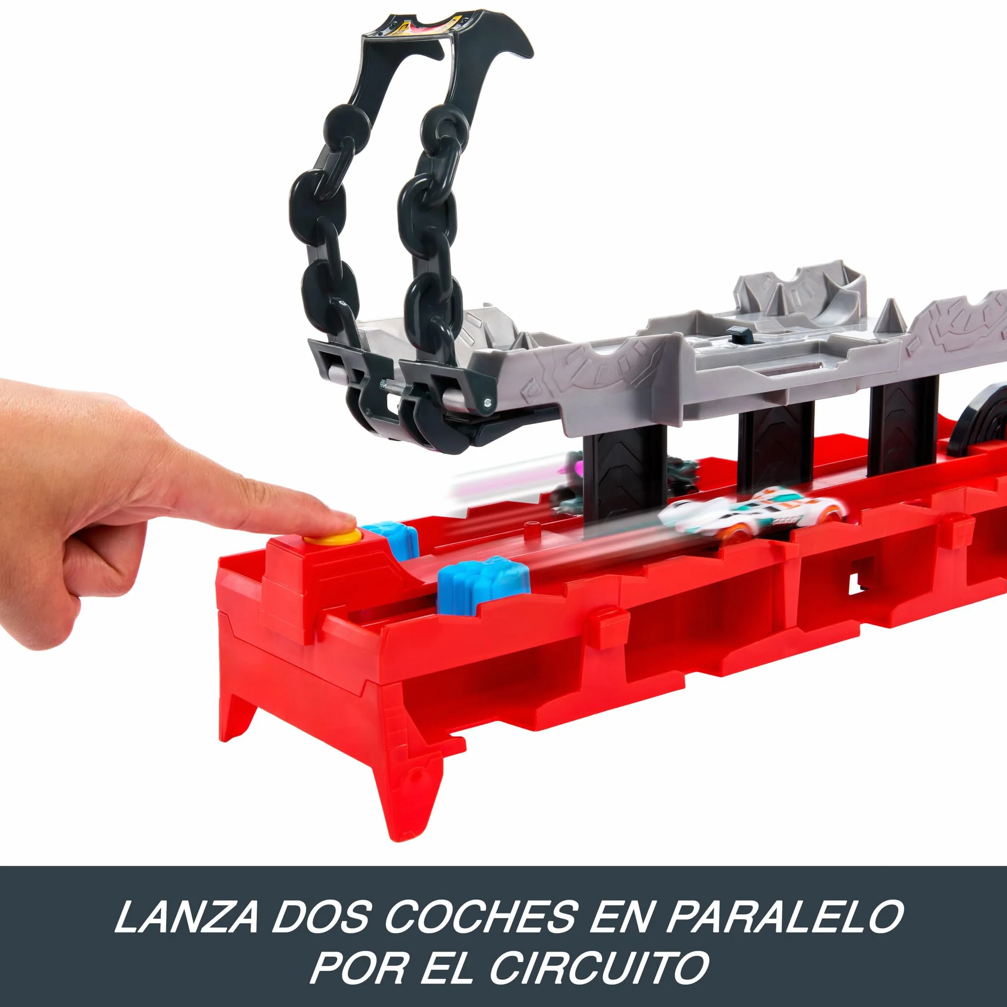 Hot Wheels City Dragón transportador con Ataque Doble definitivo Conjunto de Pista de Coches de Juguete con 2 Coches metálicos, dragón a Gran Escala y Desmontable, Capacidad más 20 vehículos, JKJ79